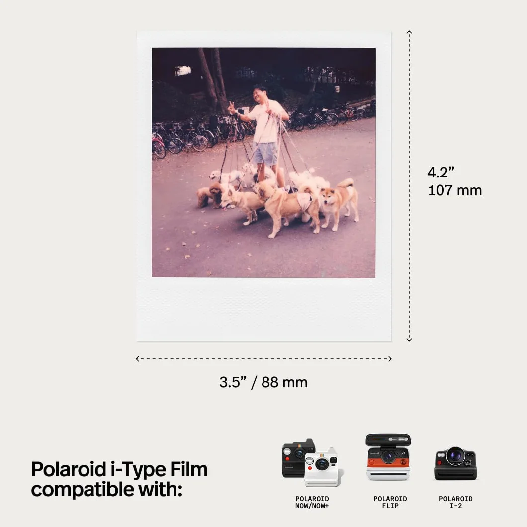 Polaroid Color I-Type 6000 Film Natychmiastowy, Biały, 108 x 88 mm