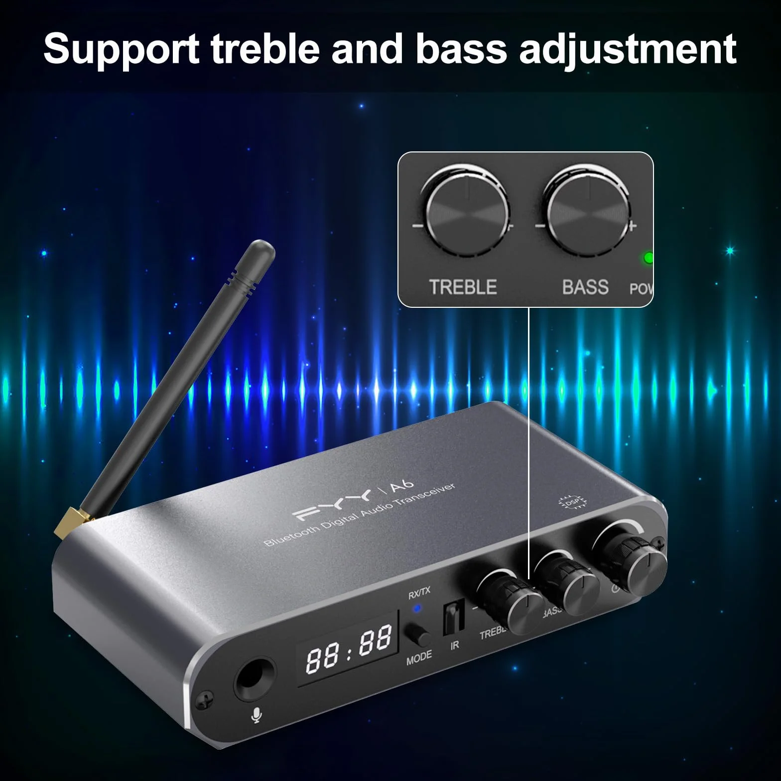 Upgrade Transmiter Bluetooth 5 w 1 Do Telewizora, Low Latency & HD Adapter Audio, HiFi Wireless Music, Obsługa Aplikacji GTMedia Connect