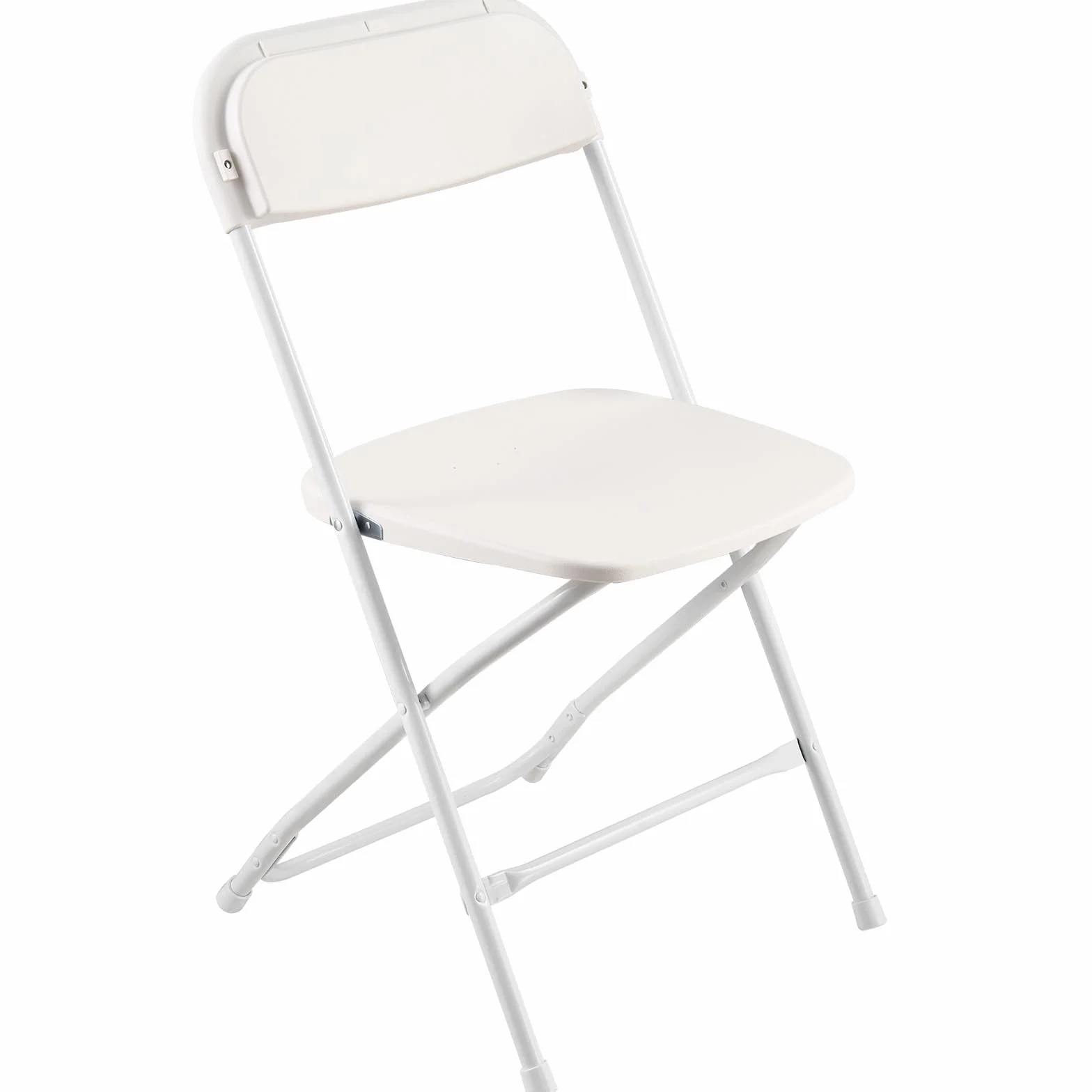 VEVOR Lot de 4 Chaises Pliantes Portables, Chaise de Salle à Manger en Plastique avec Cadre en Métal, Sièges Empilables pour Intérieur et Extérieur, Maison, Cour, Jardin, Fêtes, Événements, Blanc