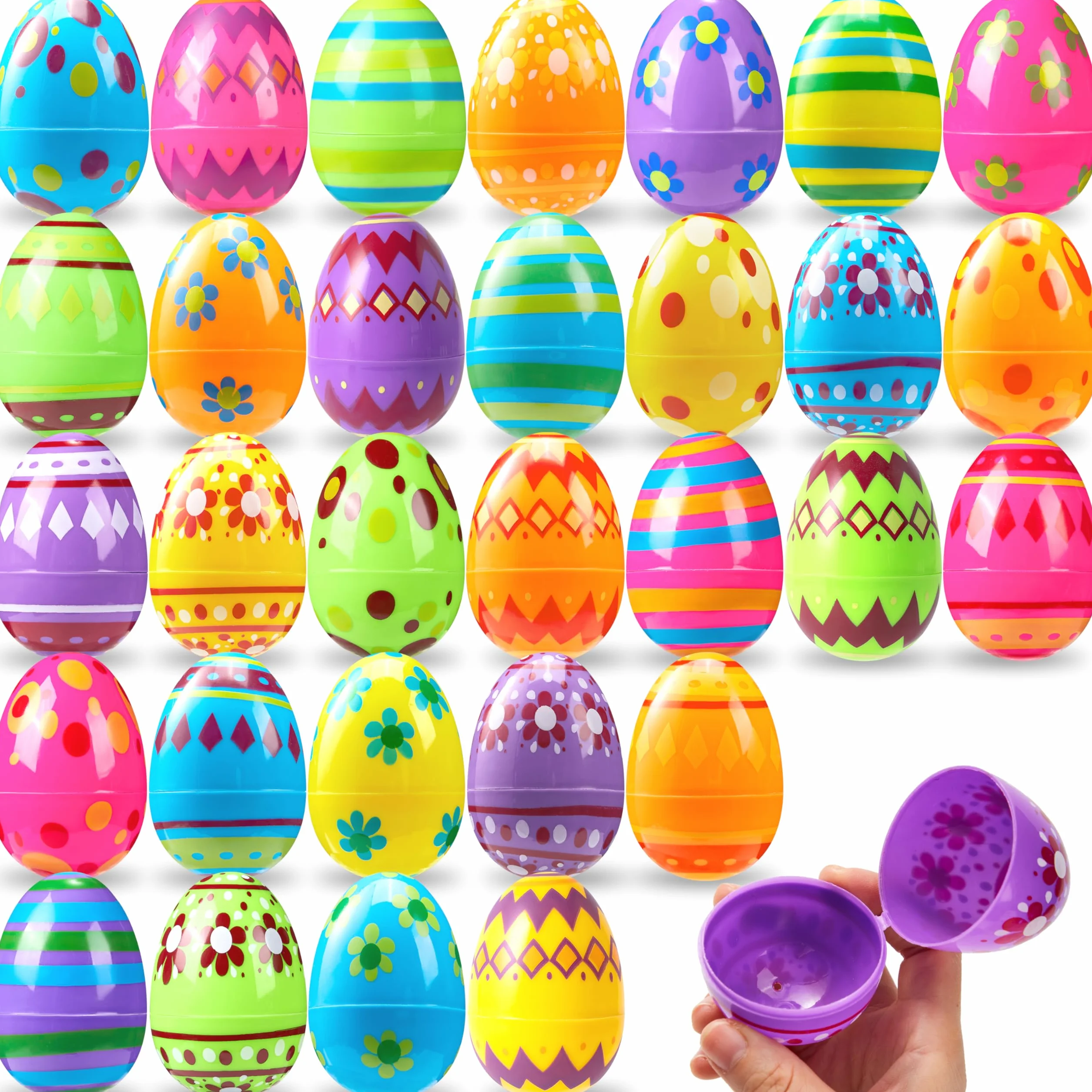 JOYIN 30 œufs géants en Plastique pour Chasse aux œufs de Pâques, Décorations de Pâques