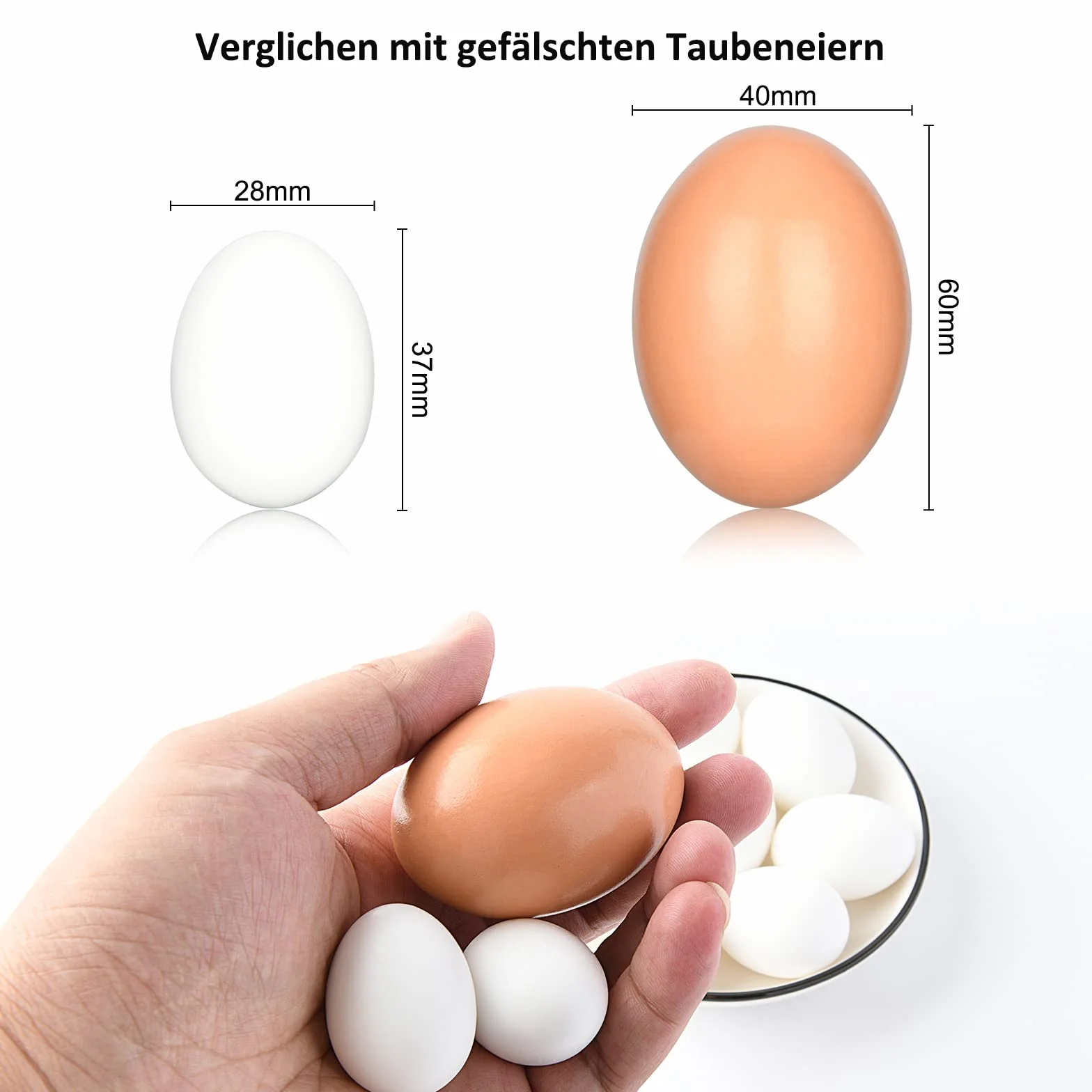 Œufs en bois artificiels lot de 5 pour poules - Outil agricole ponte