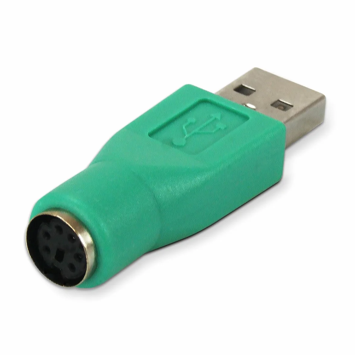 Waytex Adaptateur PS/2 vers USB-A mâle pour clavier et souris PS2 Mini Din 6 Vert