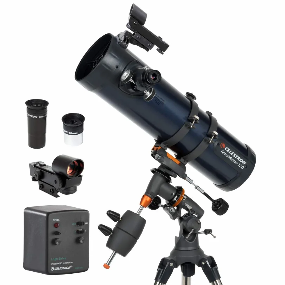 Celestron 31051 AstroMaster 130EQ - Newtonowski teleskop zwierciadlany z napedem silnikowym Celestron 31051 AstroMaster 130EQ, ciemnoniebieski