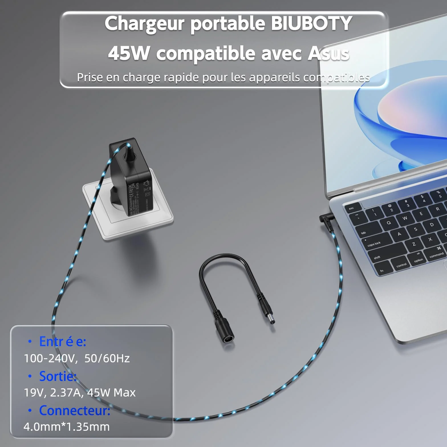 Chargeur Ordinateur ASUS Vivobook 14 15 S14 S15 Zenbook 45W