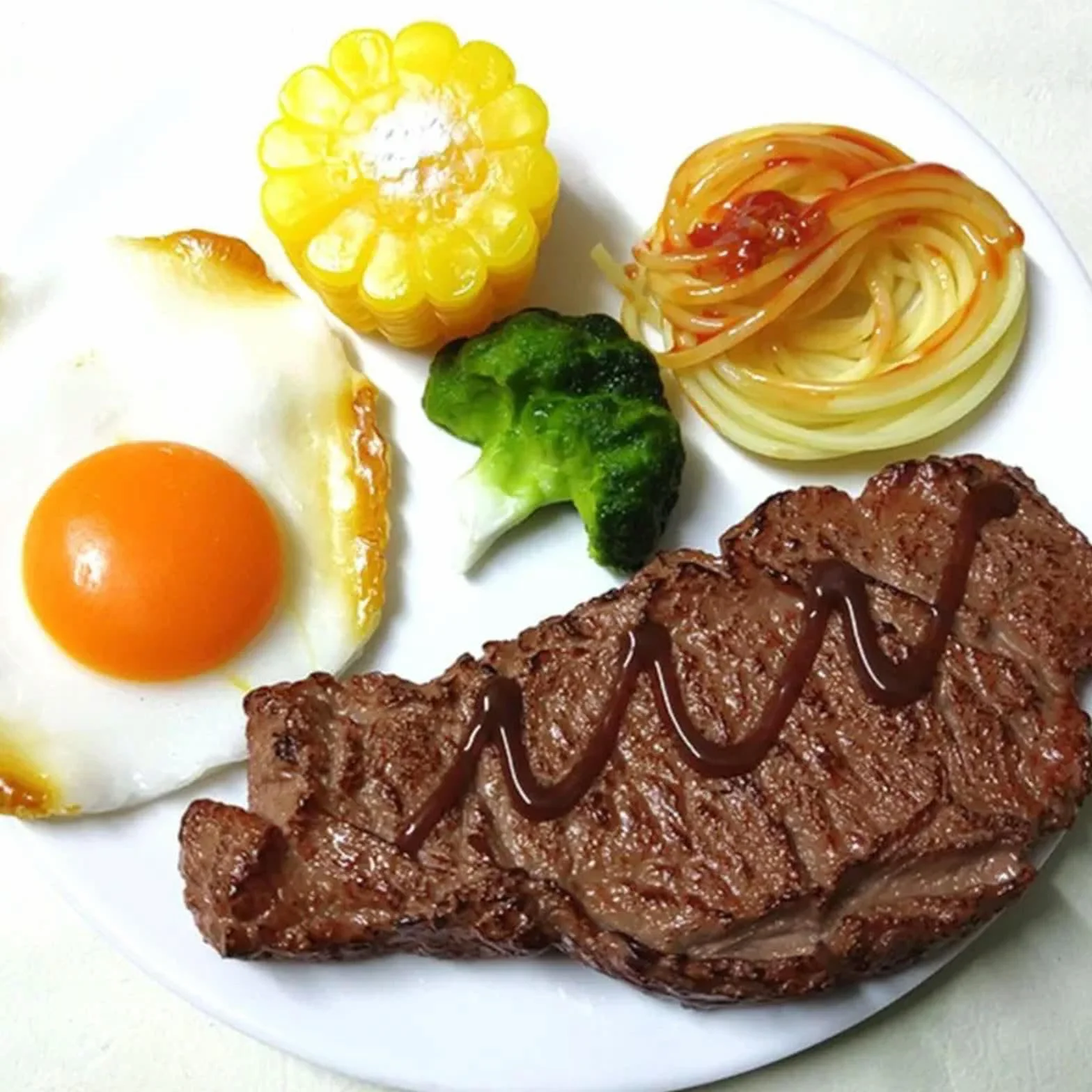 Lot de 1 faux œufs de steak pour hamburger, accessoires de présentation de nourriture occidentale, décoration d'intérieur