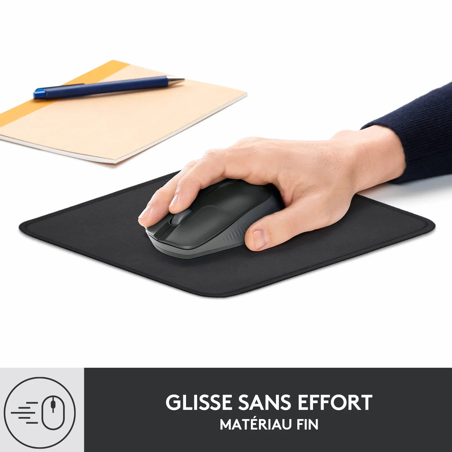 Logitech Studio Series Mouse Pad Gris Tapis de Souris Antidérapant Résistant aux Éclaboussures