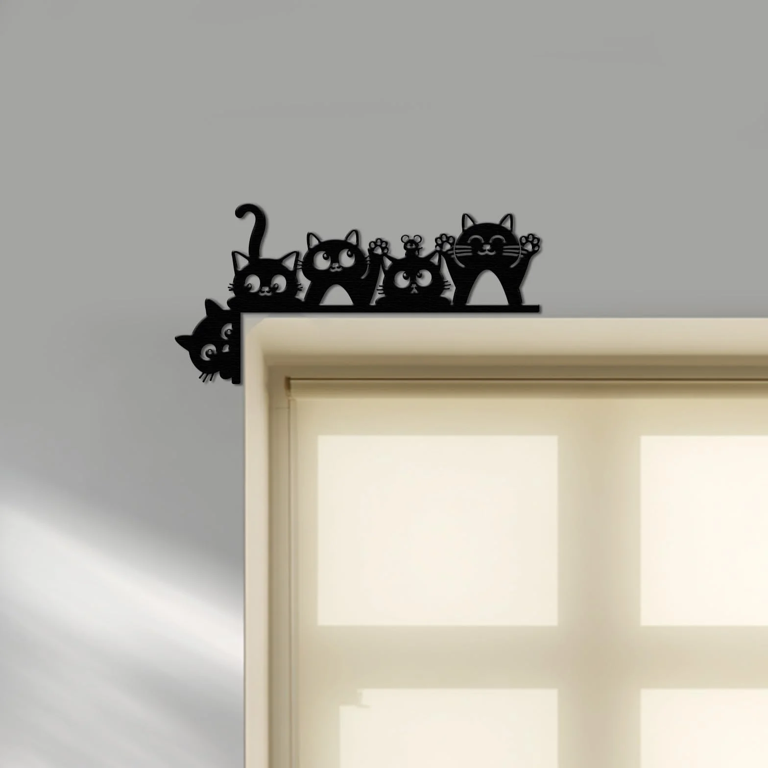 CUTHOLLOW Cadre de Porte en Métal Noir, Décoration Murale Originale pour Chambre d'enfant