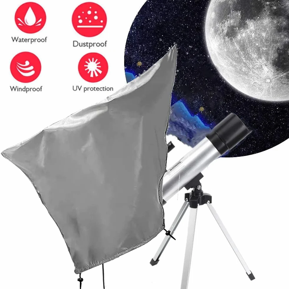 Pokrowiec teleskopowy wodoodporny odporny na słońce na zewnątrz astronomiczny pokrowiec teleskopowy z regulowanym sznurkiem do skywatcher Celestron ZEISS, srebrny 59 (1499 mm) x 33,5 (851 mm) cal