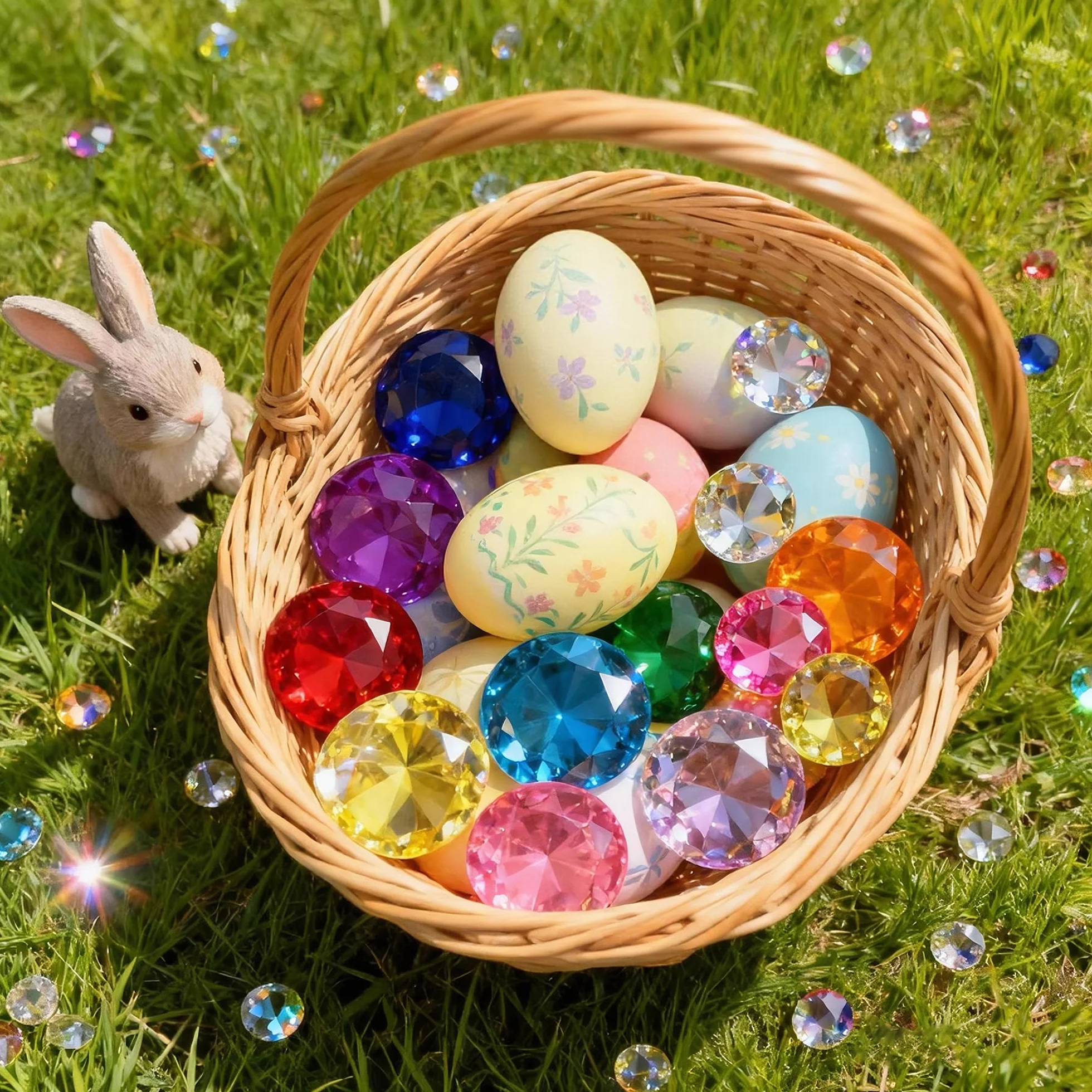 Jouet de gemme acrylique de diamant 4cm 10 pièces pour enfants Chasse au trésor pirate Cadeau anniversaire Noël Pâques