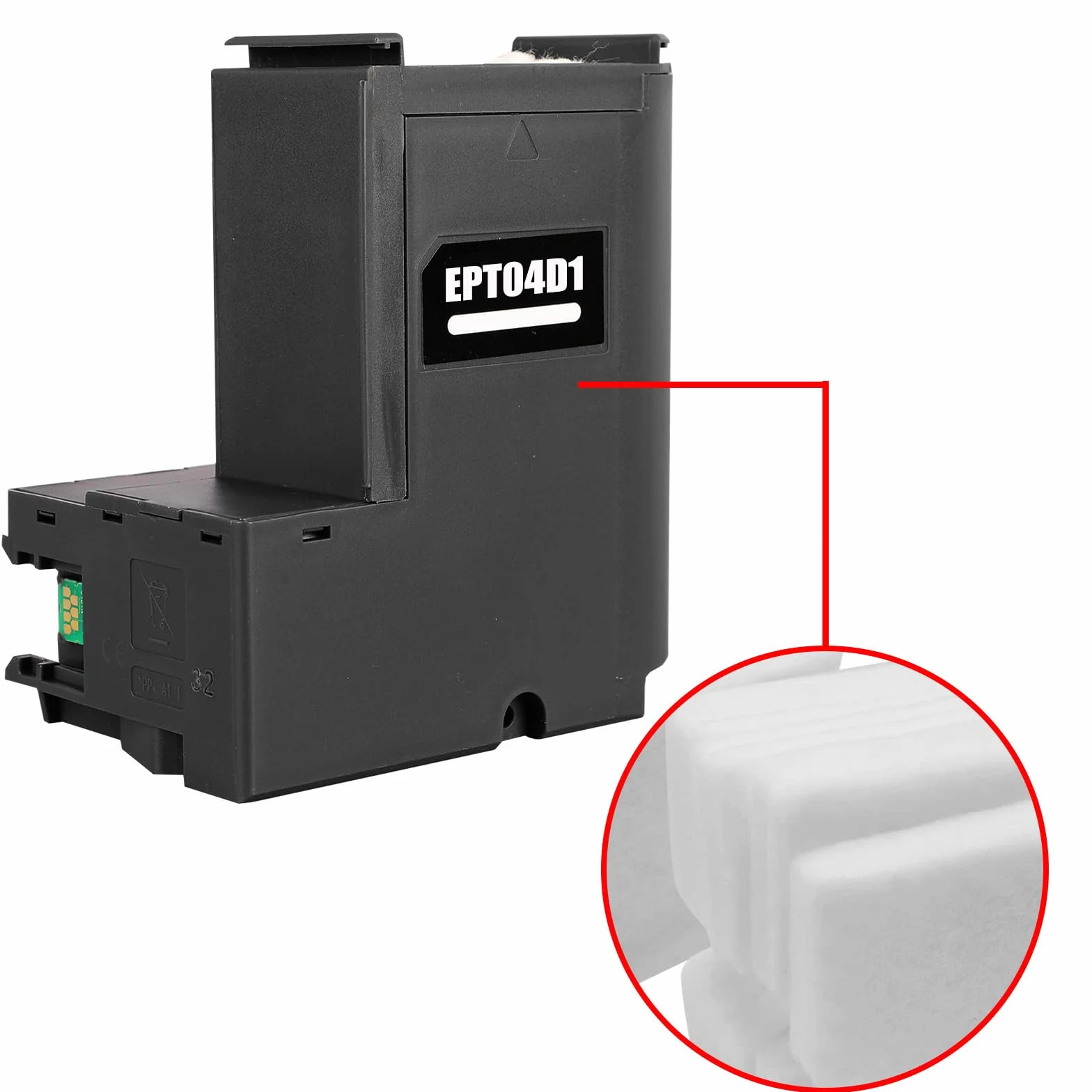 T04D1 04D1 Boîte d'entretien d'encre Compatible pour Epson XP 5100 5105 5150 Workforce WF 2860 2865 ET-M2750 ET-4750 ET-M2140 ET-M3140 ET-M3170 ET-M3180 ET-M1180