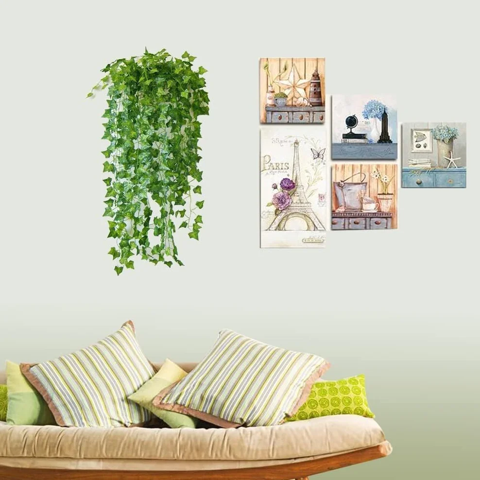 Lierre Artificielle Guirlande Vigne 2.2M, Plante Artificielle Extérieur Décoration Mariage