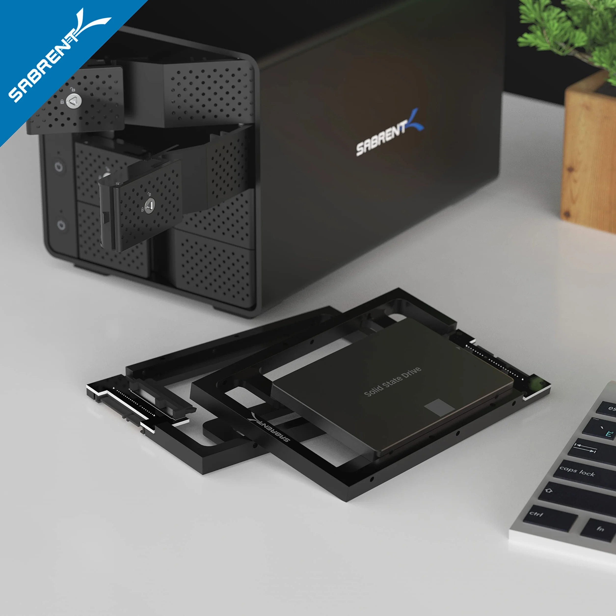 SABRENT Wewnętrzny adapter dysku twardego 6.3 cm do 8.9 cm, rama montażowa konwertera, 7 | 9,5 | 12,5 | 15 mm SSD i adapter SATA, wspornik montażowy SSD kompatybilny z komputerami stacjonarnymi i