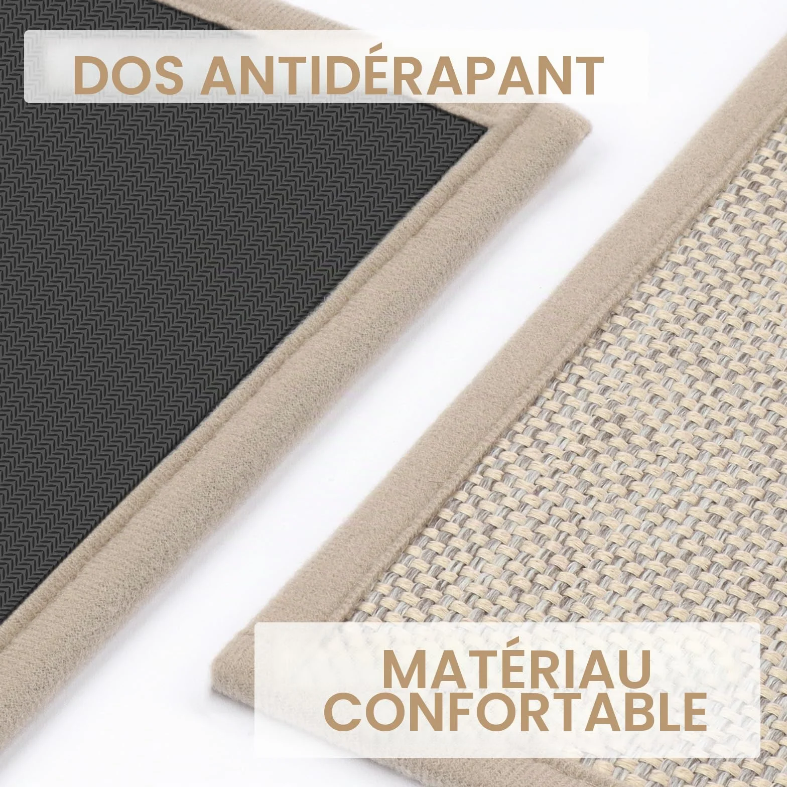 LEKEEPGO Tapis Cuisine Devant Evier 43.5x150cm, Antidérapant et Lavable, Tapis de Cuisine Long pour Manger, Couloir, Buanderie, Beige