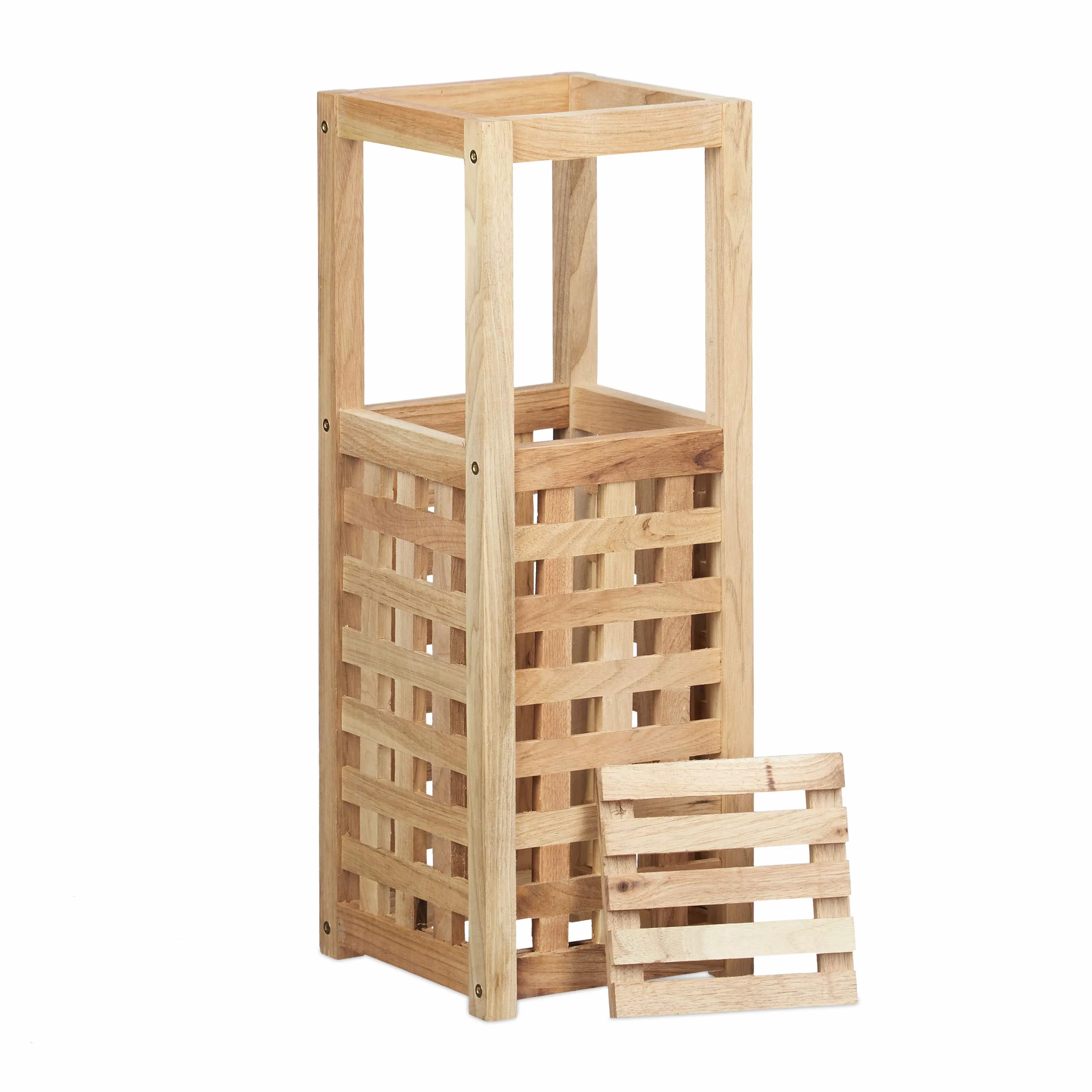 Relaxdays Porte-parapluies en bois de noyer 50x18x18 cm