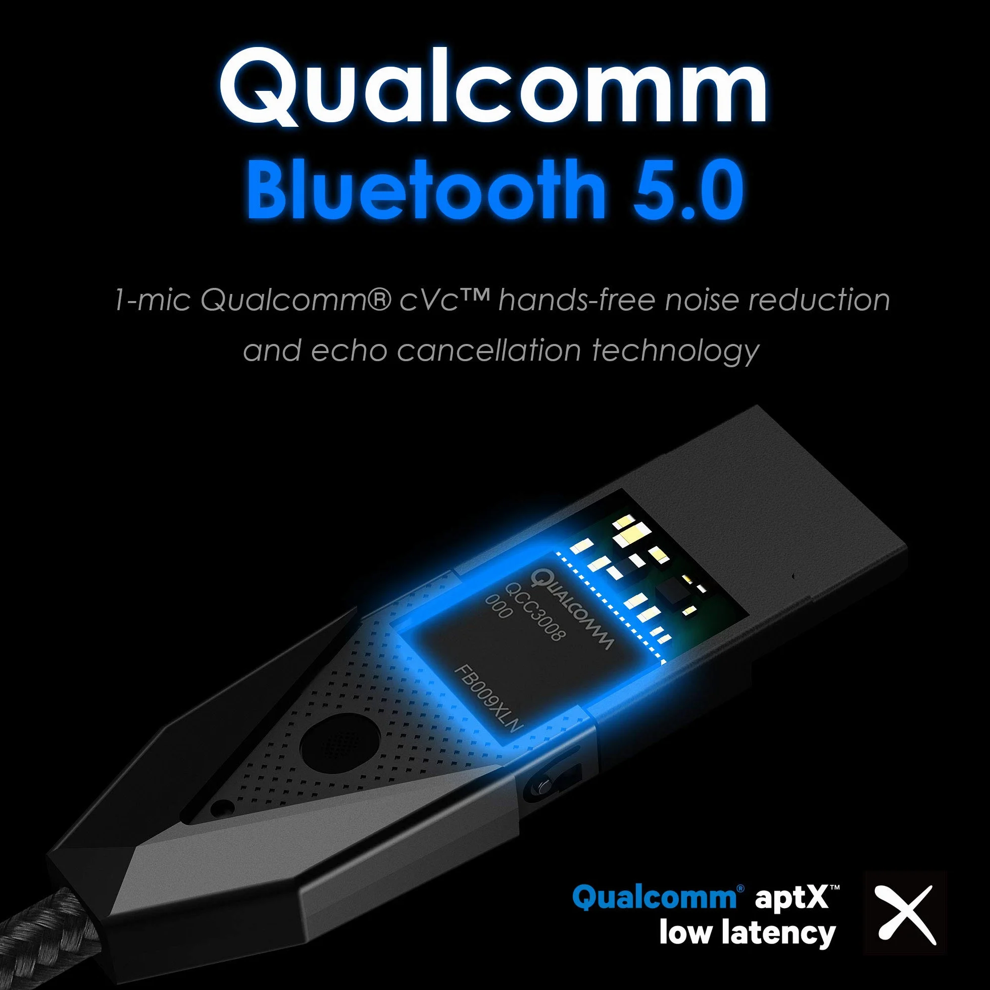 PALOVUE Adapter Aux Bluetooth, zestaw audio, adapter USB z gniazdem 3,5 mm do strumieniowego przesyłania muzyki w samochodzie, połączeń telefonicznych lub domowego stereo, wbudowany mikrofon