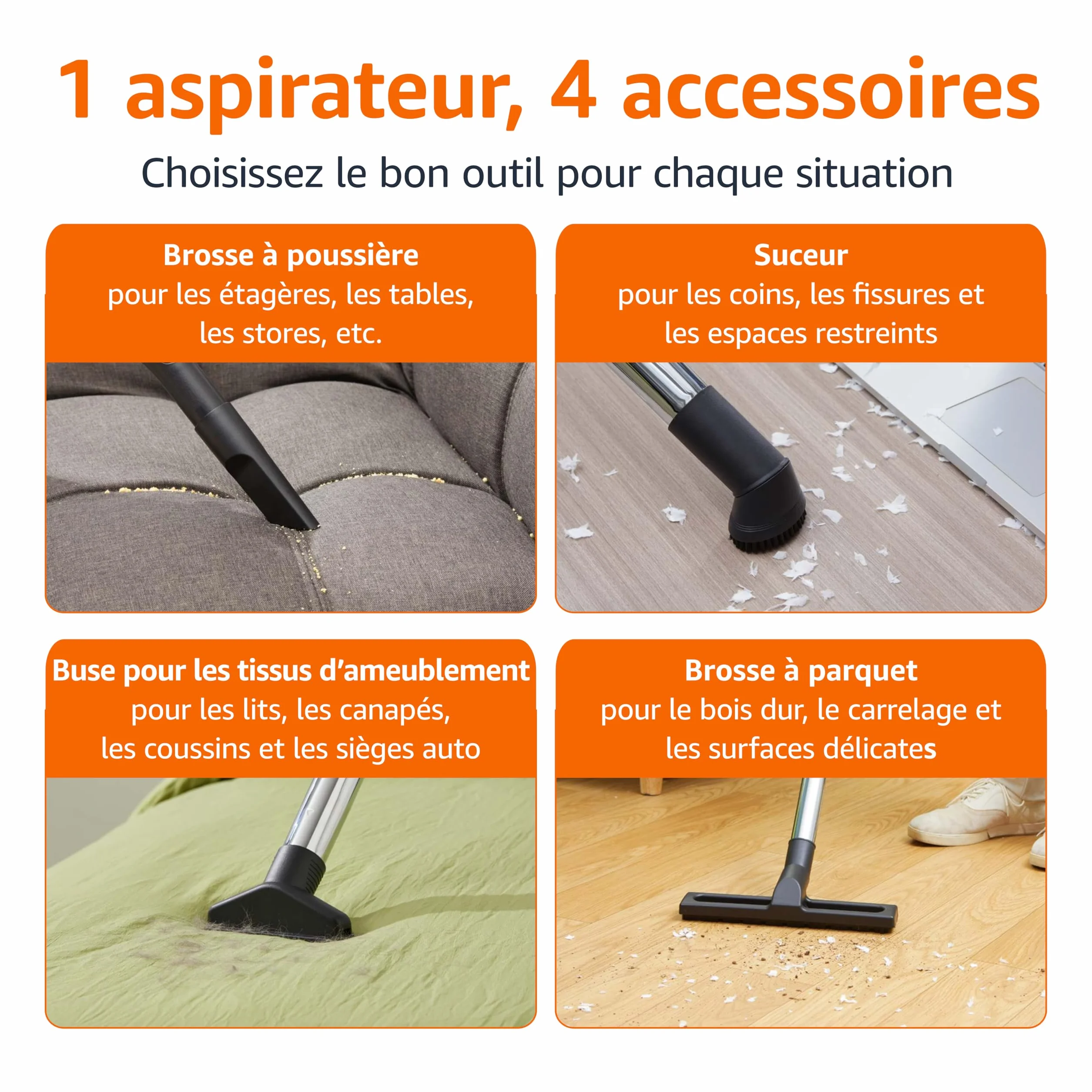 Amazon Basics Aspirateur Traineau sans Sac 850W 1.3L Compact Ultra-Léger Filtro HEPA Brosse Triple Action Gris