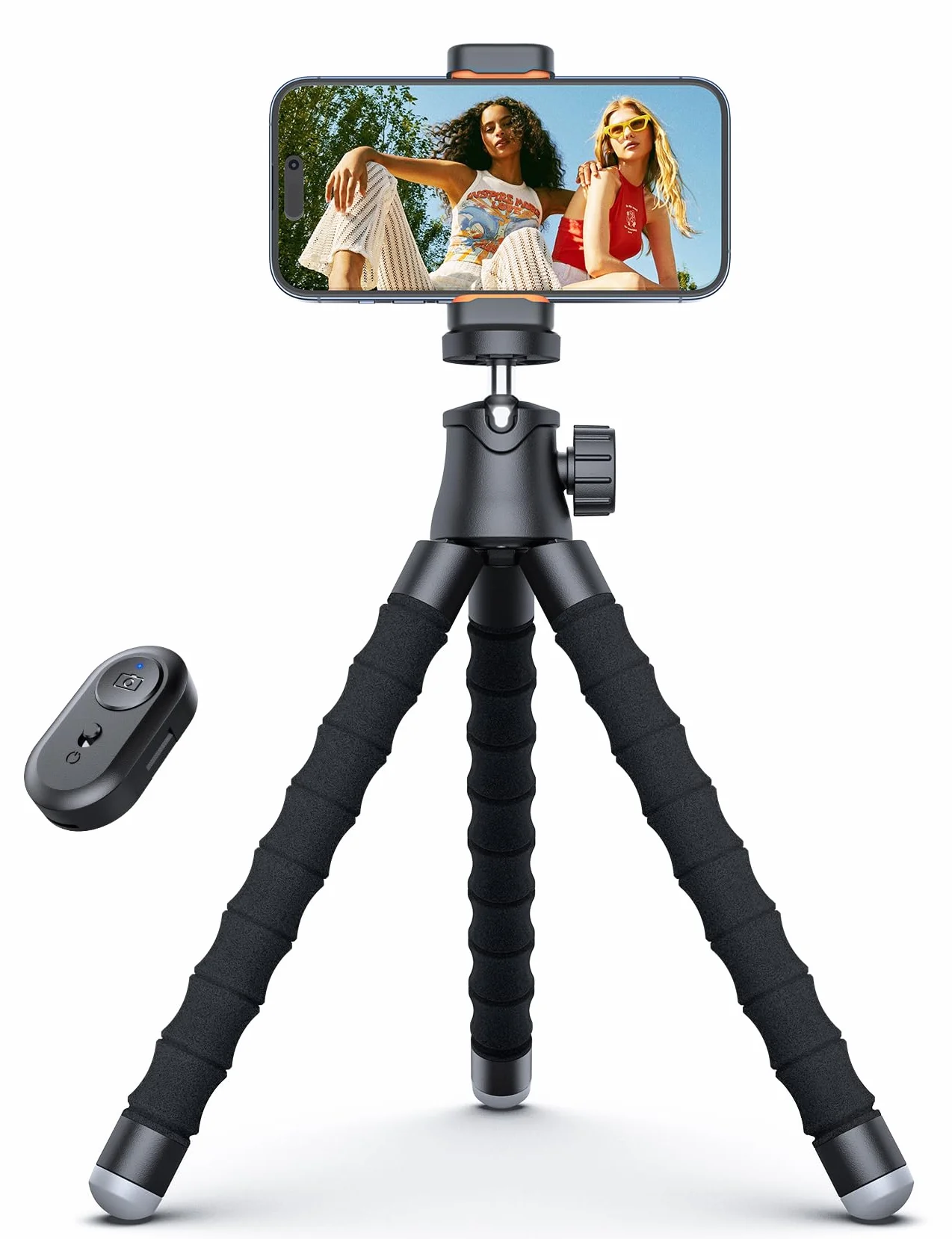 Statyw do telefonu, przenośny i elastyczny stojak na telefon do nagrywania wideo za pomocą bezprzewodowego pilota, obracany o 360° statyw do smartfonów