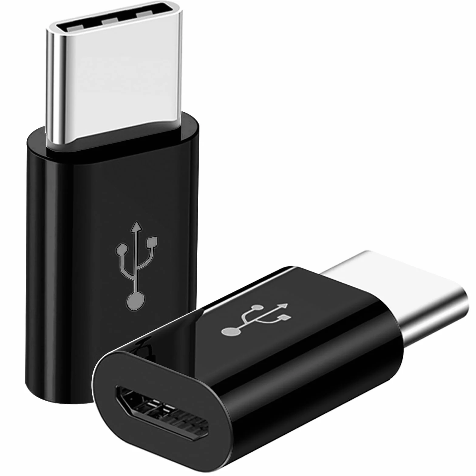 Adaptateur Micro USB vers USB C Lot de 2, Type C Mâle vers MicroUSB Femelle Compatible Samsung Galaxy Huawei