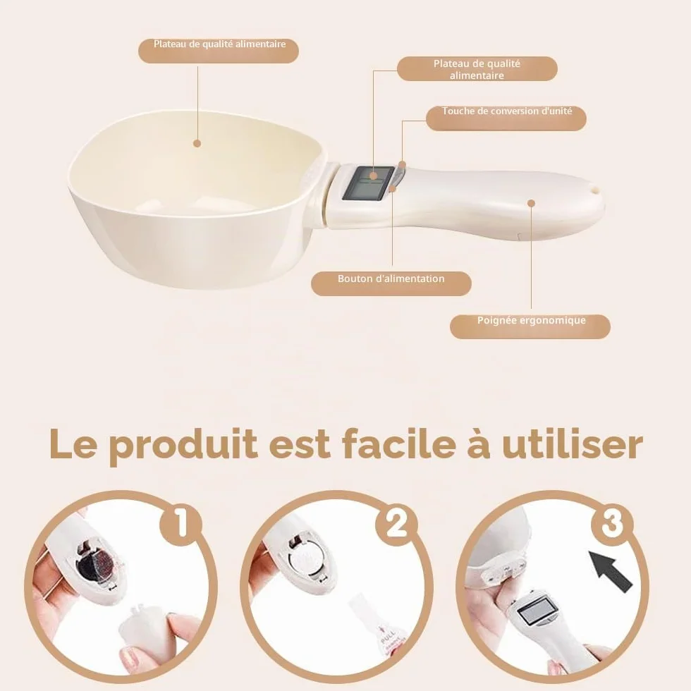 Mizikuu Balance Cuillère Numérique 800g Pelle à Mesurer LCD Cuillère Mesure Électronique Cuisine Doseuse