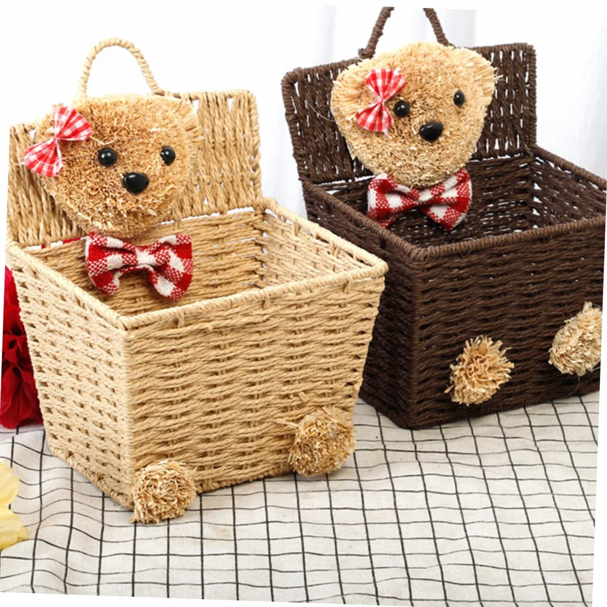 Panier Suspendu en Saule Mignon Osier Rangement Ménager Multifonctionnel Maison Restaurant