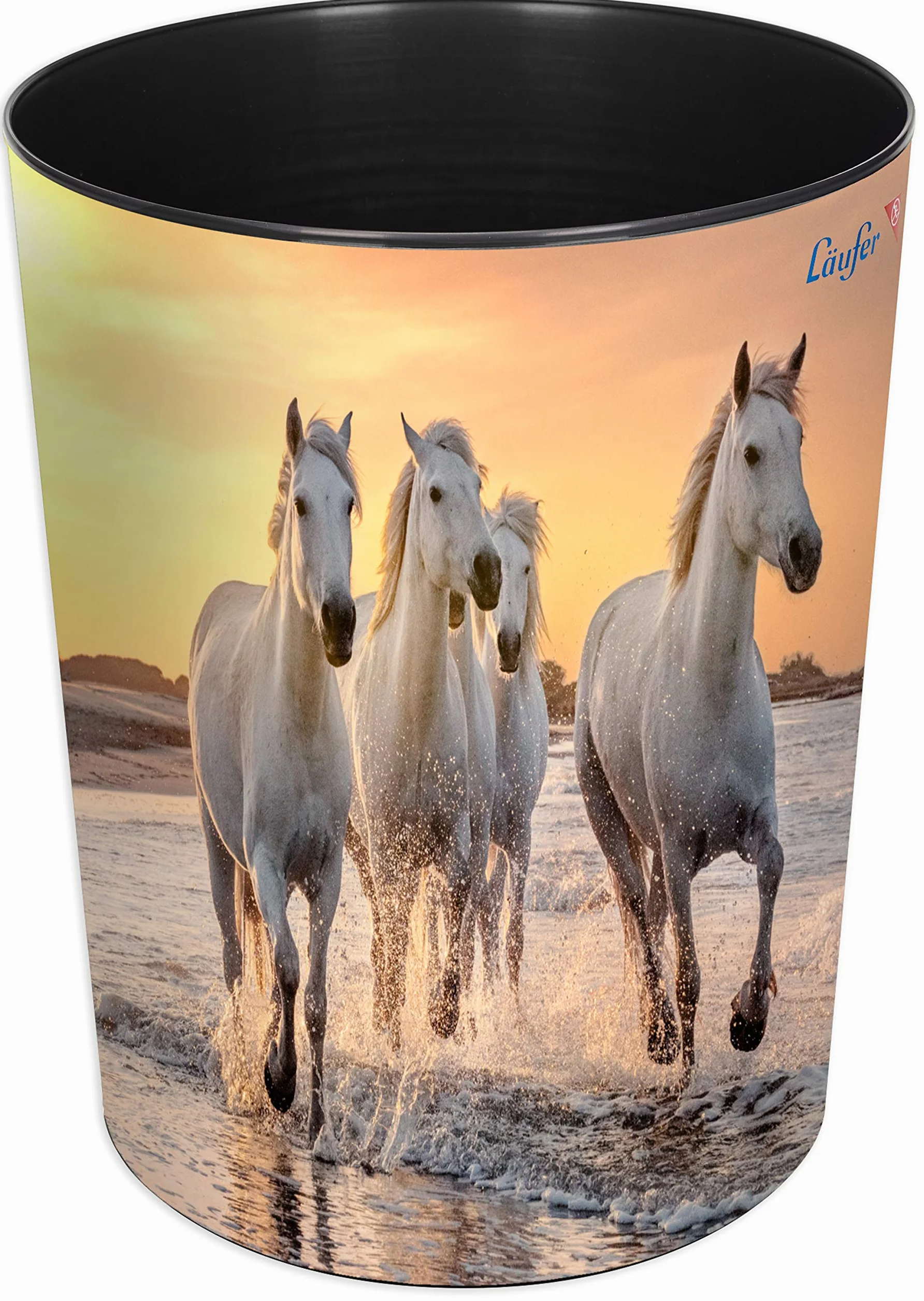 Läufer corbeille à papier 13 litres avec motif chien et chat, poubelle ronde en plastique