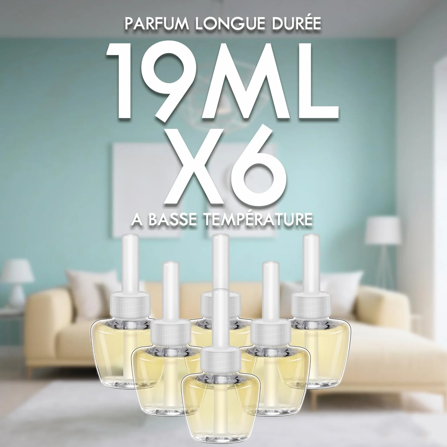 Recharge Désodorisant Maison Coton 6x19ML Compatible Air Wick Glade Diffuseur Électrique