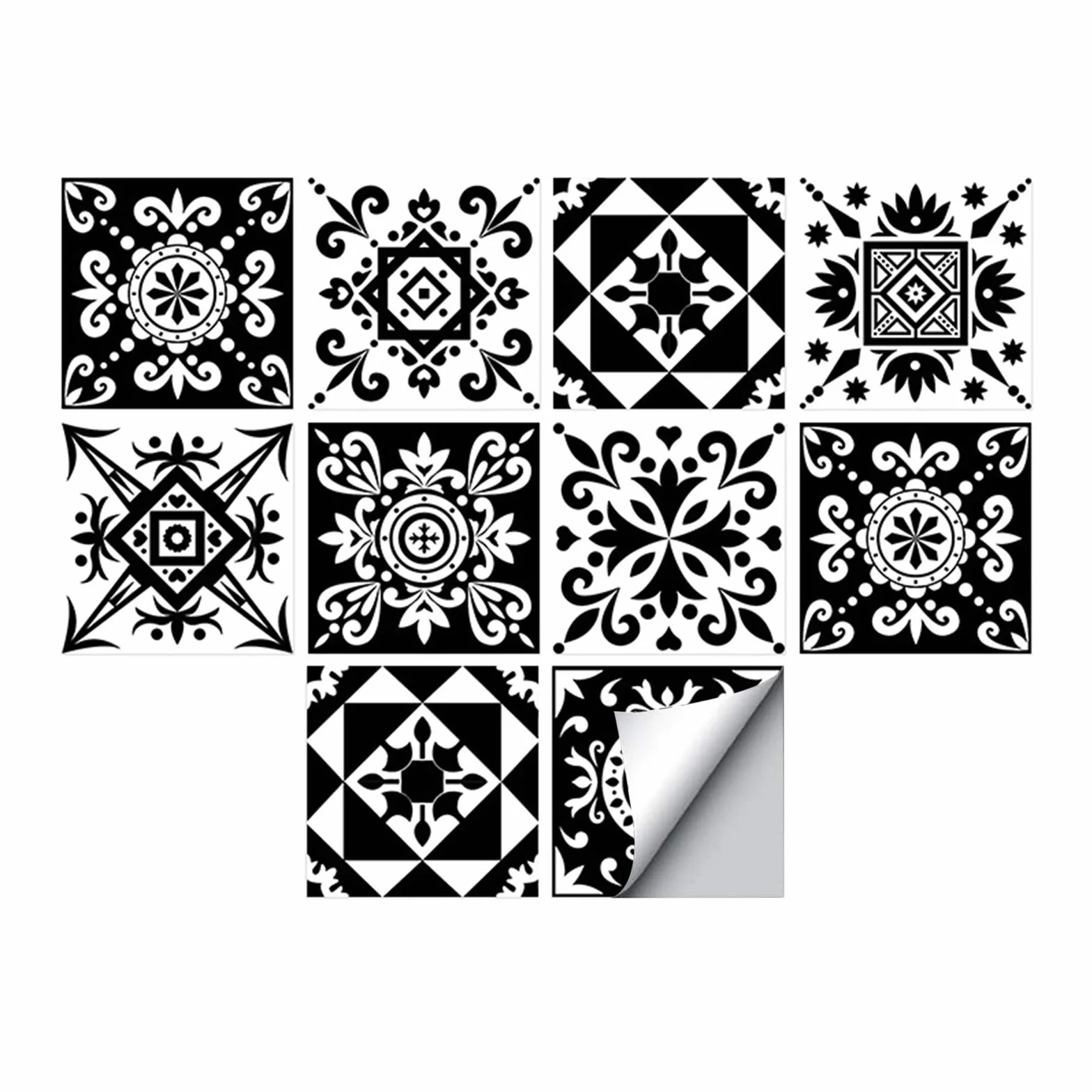 Andiker 20 feuilles mural stickers carrelage 15cm x 15cm imperméables autocollants carreaux cuisine salle de bain