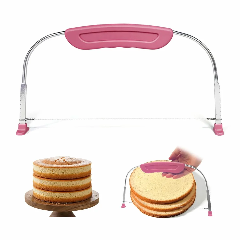 Coupe Gâteau Patisserie Acier Inoxydable Cake Cutter Diviseur avec Poignée