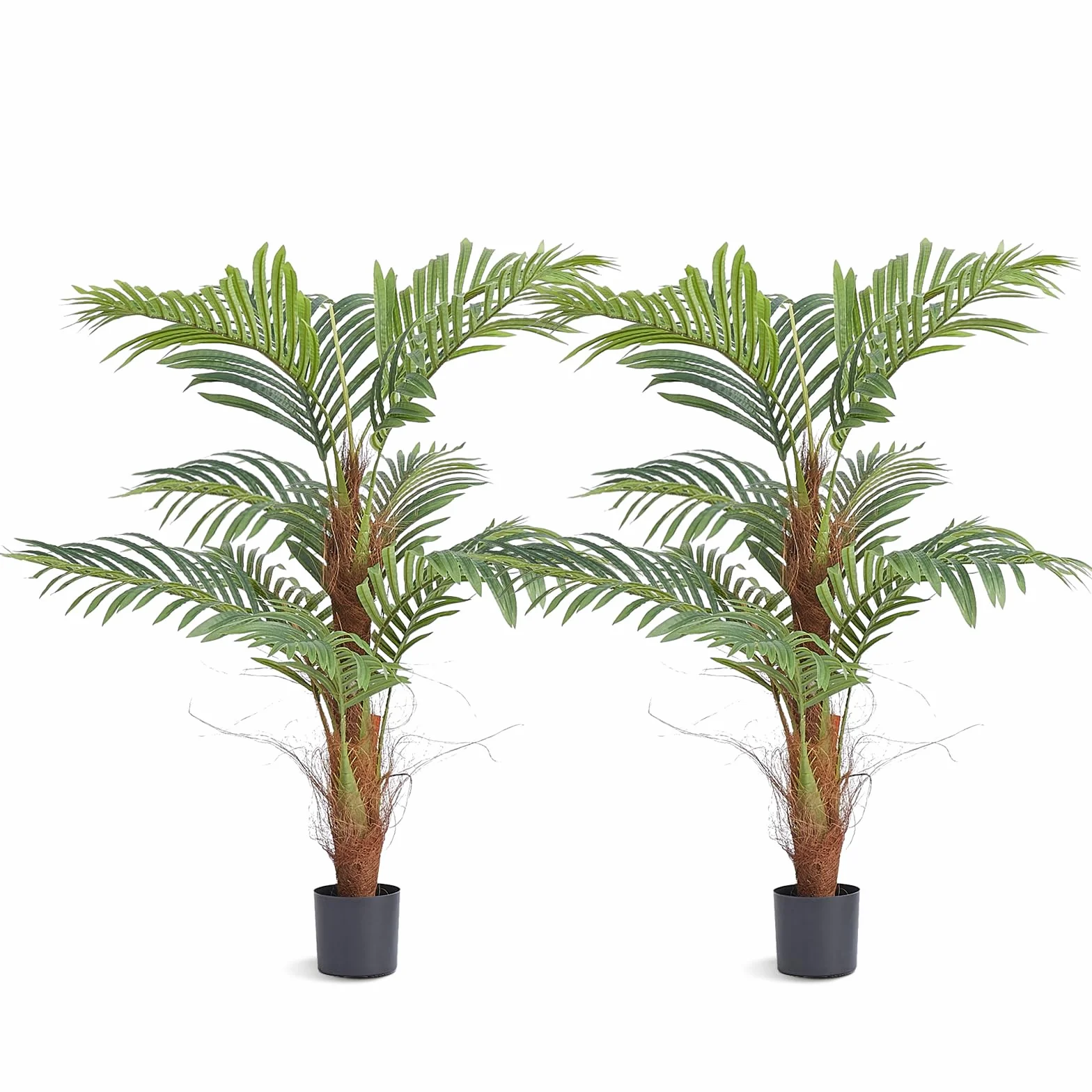 VEVOR Arbre Artificiel 1219 mm Plante Artificielle PE Palmier à Noix de Bétel 2 Faux Arbres Vert avec Pot