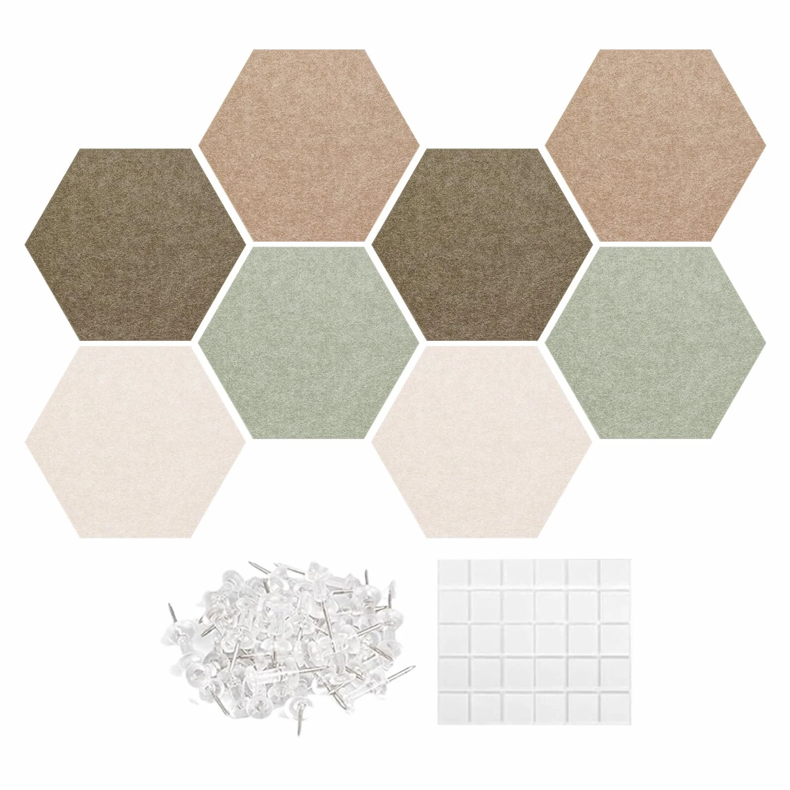 Grand tableau d'affichage hexagonal acoustique pour maison, chambre, salon, bureau
