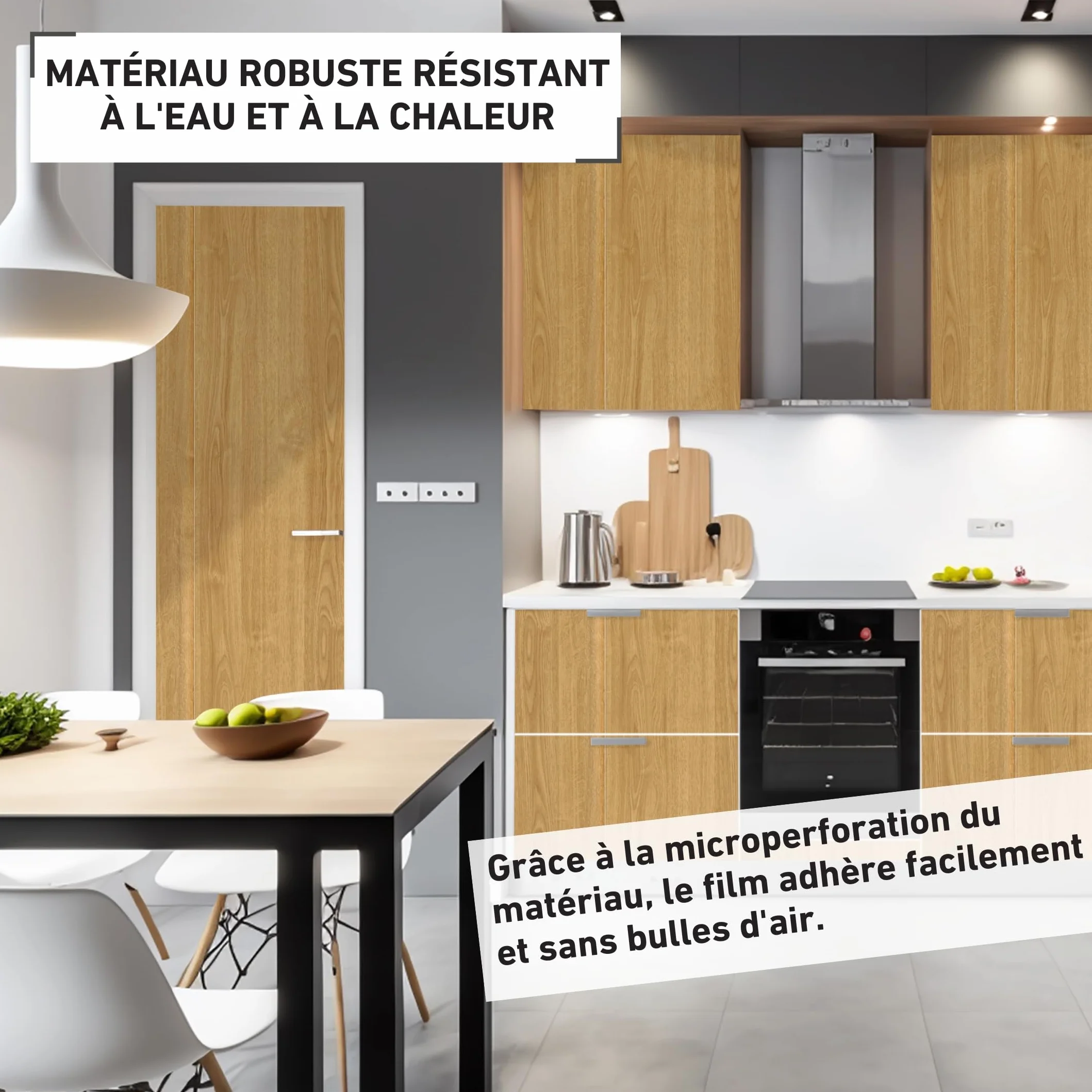 Venilia Film adhésif Bois chêne Clair 45 cm x 2 m, revêtement décoratif Meuble et Cuisine Perfect Fix repositionnable sans Bulle
