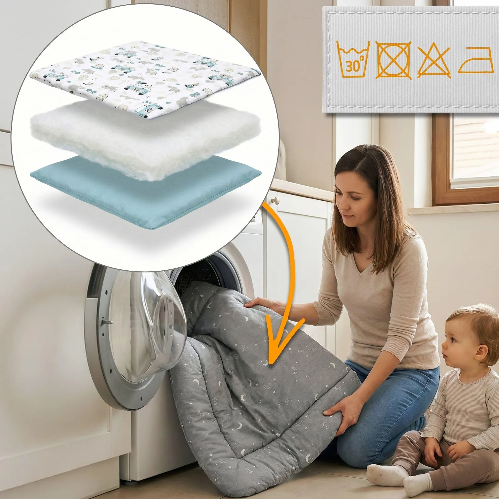 Totsy Baby Tapis d'éveil Matelas de Sol Enfant 100 cm Coton Épais Oeko-Tex Peluche