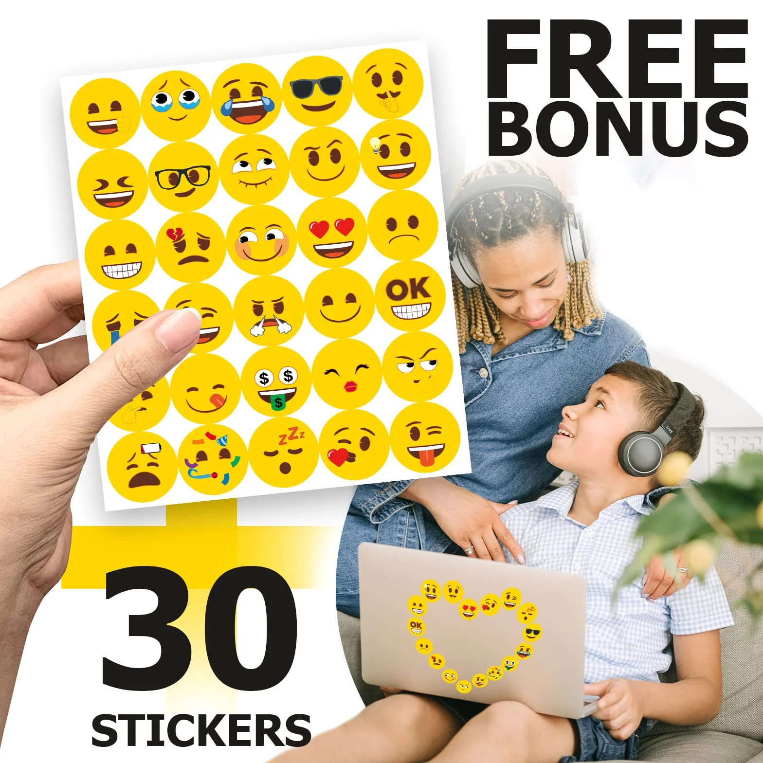 MORCART 30 Aimants Emoji Magnétique Frigo Tableau Blanc Décoratif