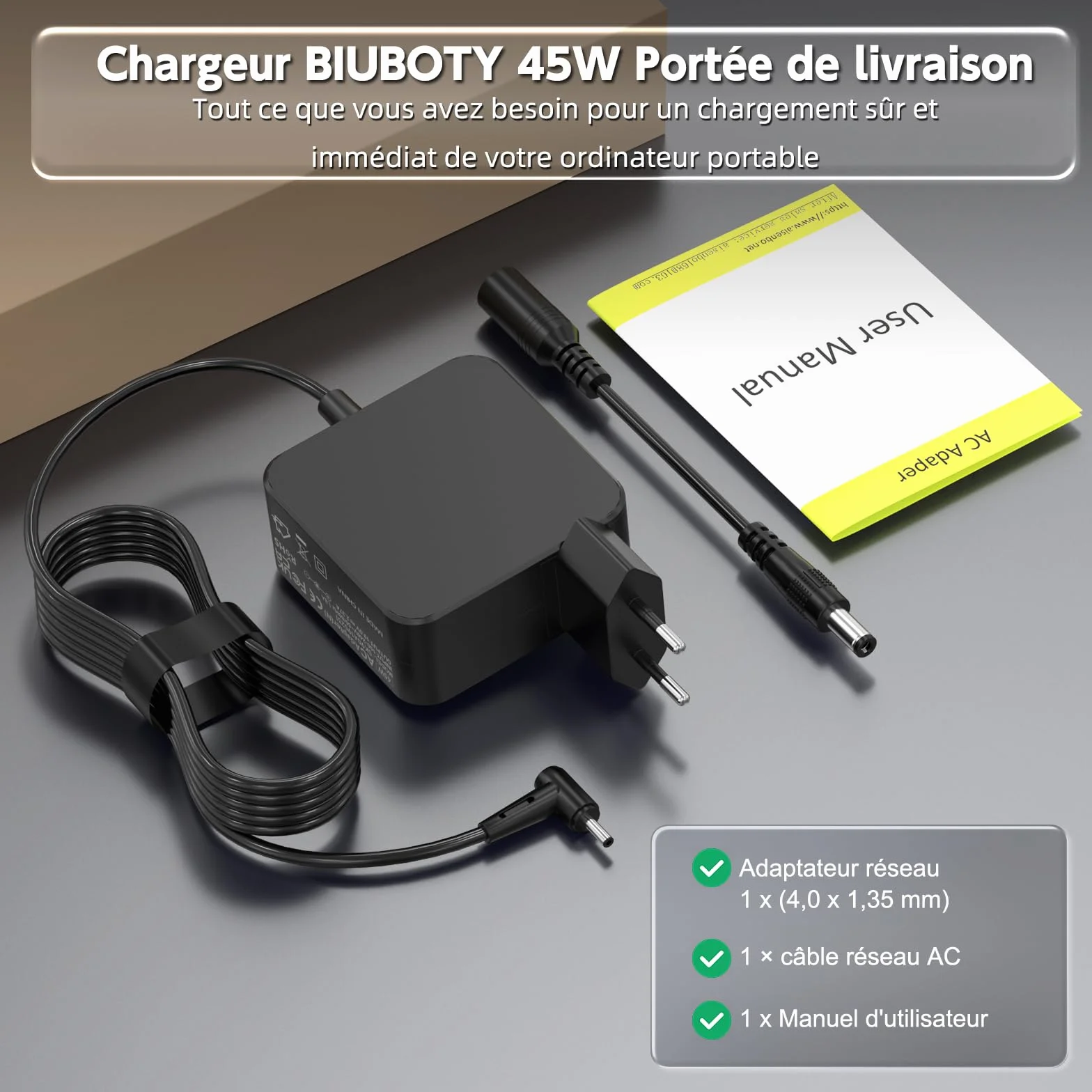Chargeur Ordinateur ASUS Vivobook 14 15 S14 S15 Zenbook 45W