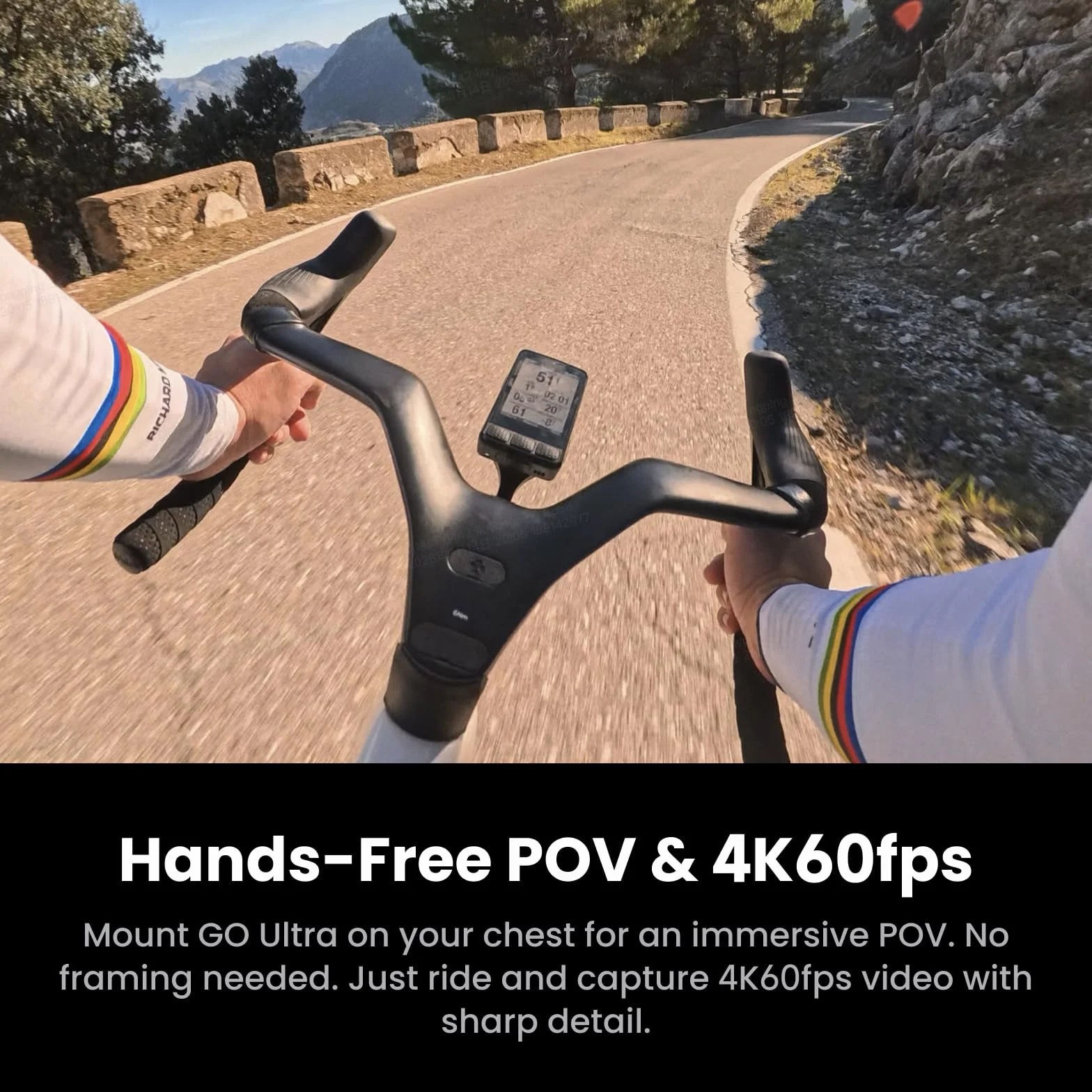 Insta360 GO Ultra Edycja Tadej Pogačar – Mała kamera do vloggingu 4K, do użytku bez rąk, kamera POV, czujnik 1/1,28", 53 g, 156° kąt widzenia, 200 min czasu pracy, magnetyczna przenośna kamera