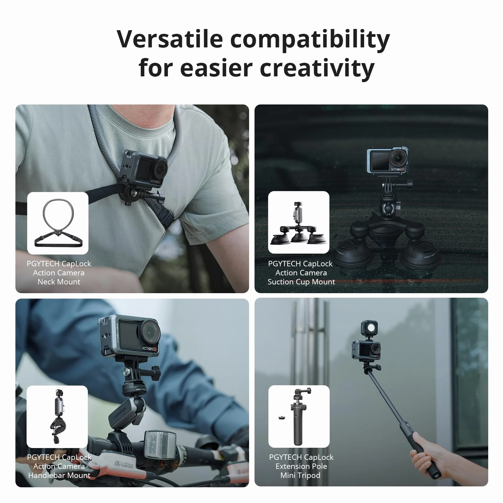 PGYTECH Klatka Aparatu do DJI Osmo Action 6 Obudowa Ze Stopu Aluminium Etui Na Vlogi Rama Ochronna Z Magnetycznym Złączem Szybkiego Zwolnienia Otwór Gwintowany 1/4" Zimna Stopka do Akcesoriów