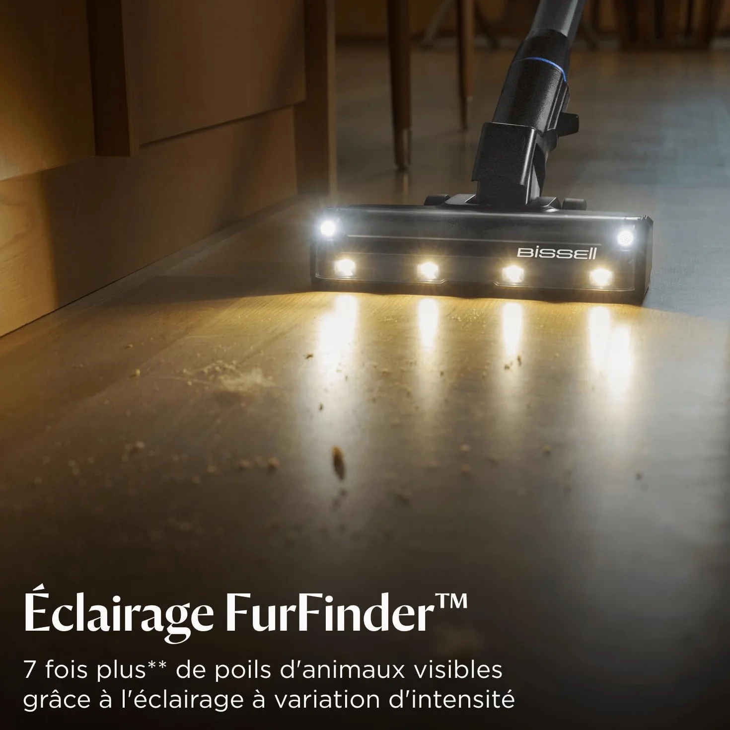 Bissell PowerClean FurGuard, Aspirateur Balai sans Fil, 280W, Brosse Autonettoyant, Éclairage FurFinder, Aspirateur sans Fil, Autoportant, Filtre HEPA, 2500 mAh Batterie Amovible, 50 Min, 4091N
