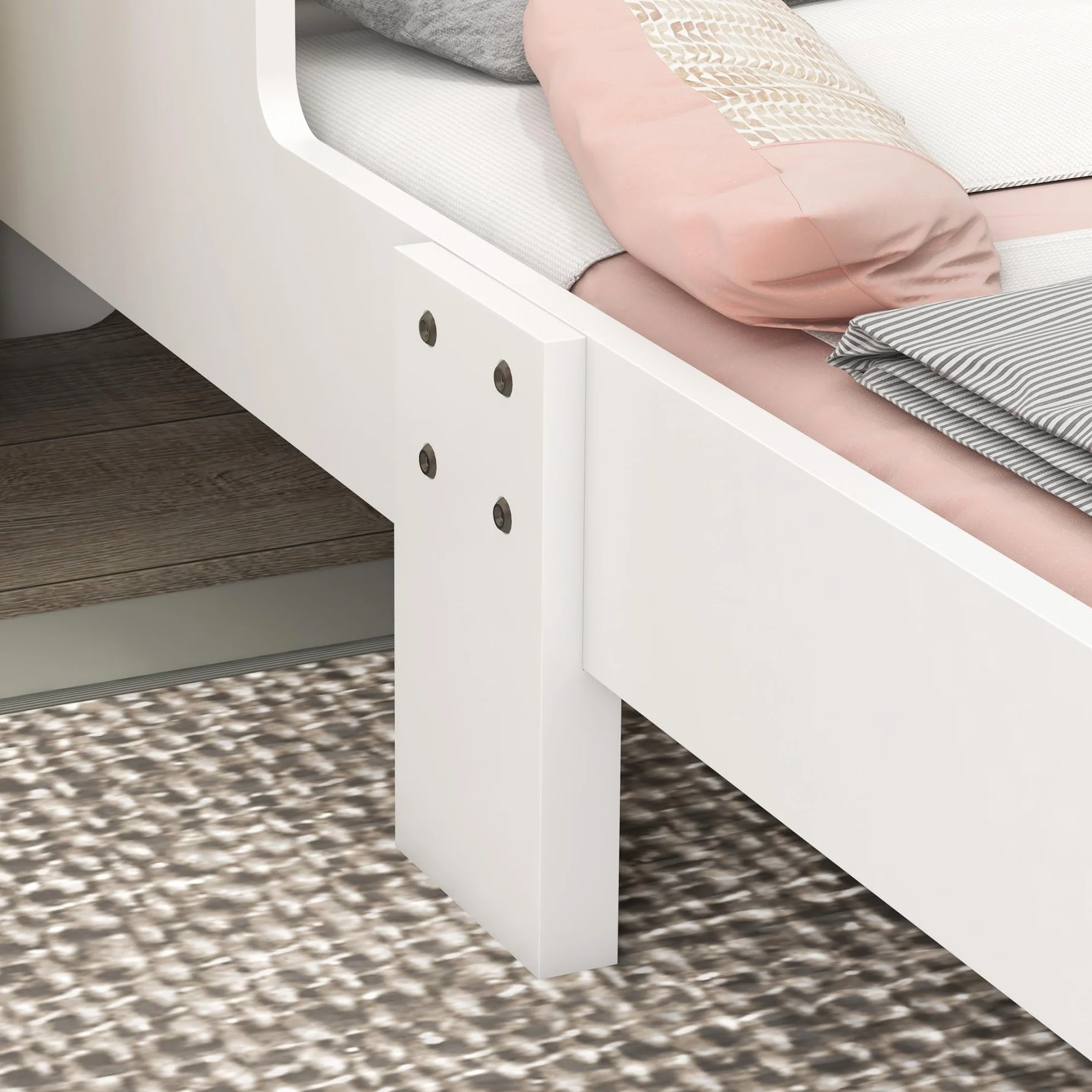 ZONEKIZ Lit Enfant, Design Licorne, 3 à 6 Ans, sommier à Lattes Inclus, 143 x 74 x 67 cm, lit pour Enfant, barrières latérales, Charge Max. 80 kg, Rose