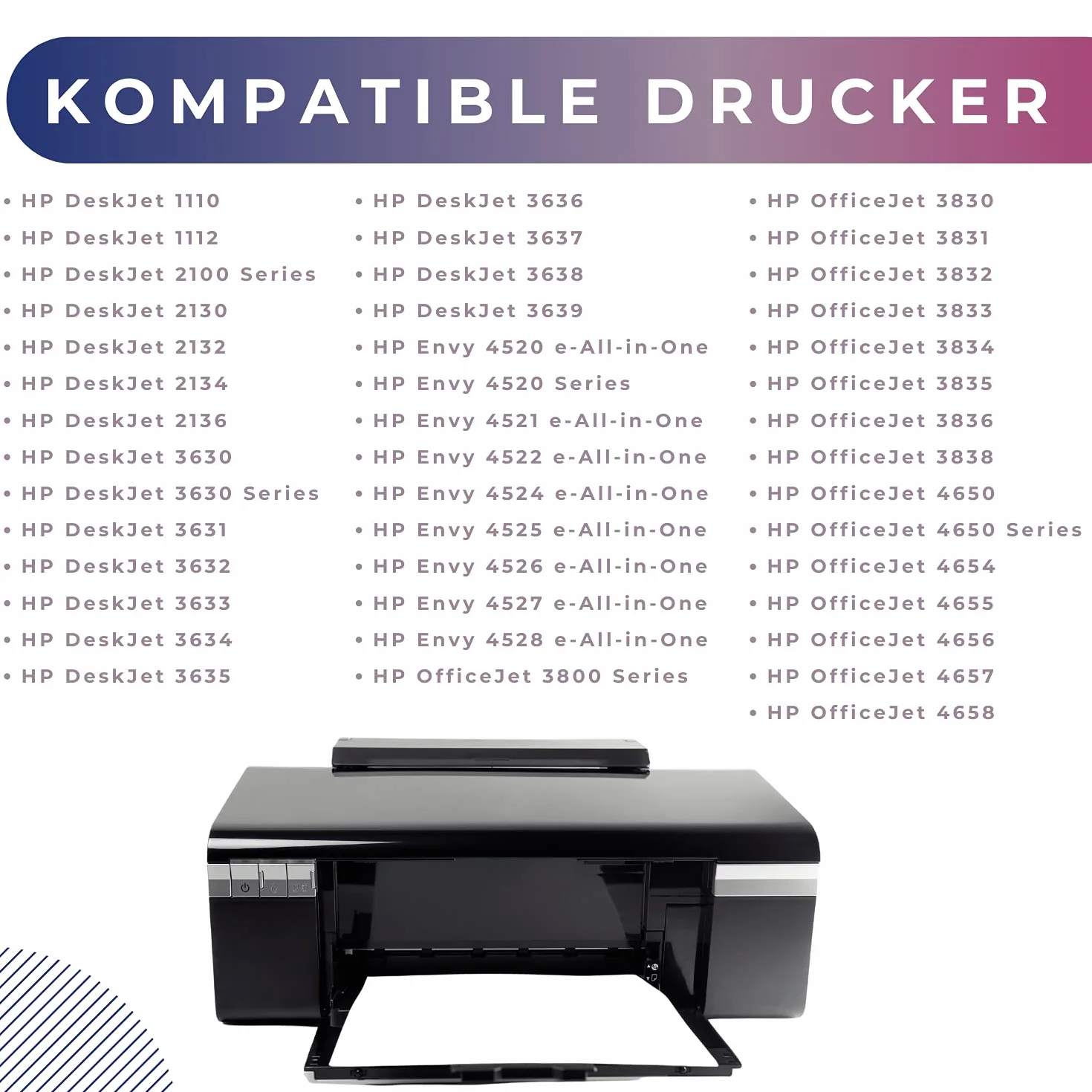GP TONER Tusz zamiennik do HP 302 302XL do OfficeJet 3831 5230 5220 3833 4650 3830 DeskJet 3630 3636 1110 2130 Envy 4525 4520 4524 (302XL ZESTAW (Czarny + Kolor))