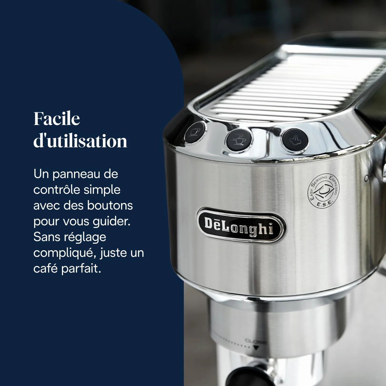 De'Longhi Dedica Style EC685.M Machine à Expresso 15 cm 1 L Métal Dosettes E.S.E