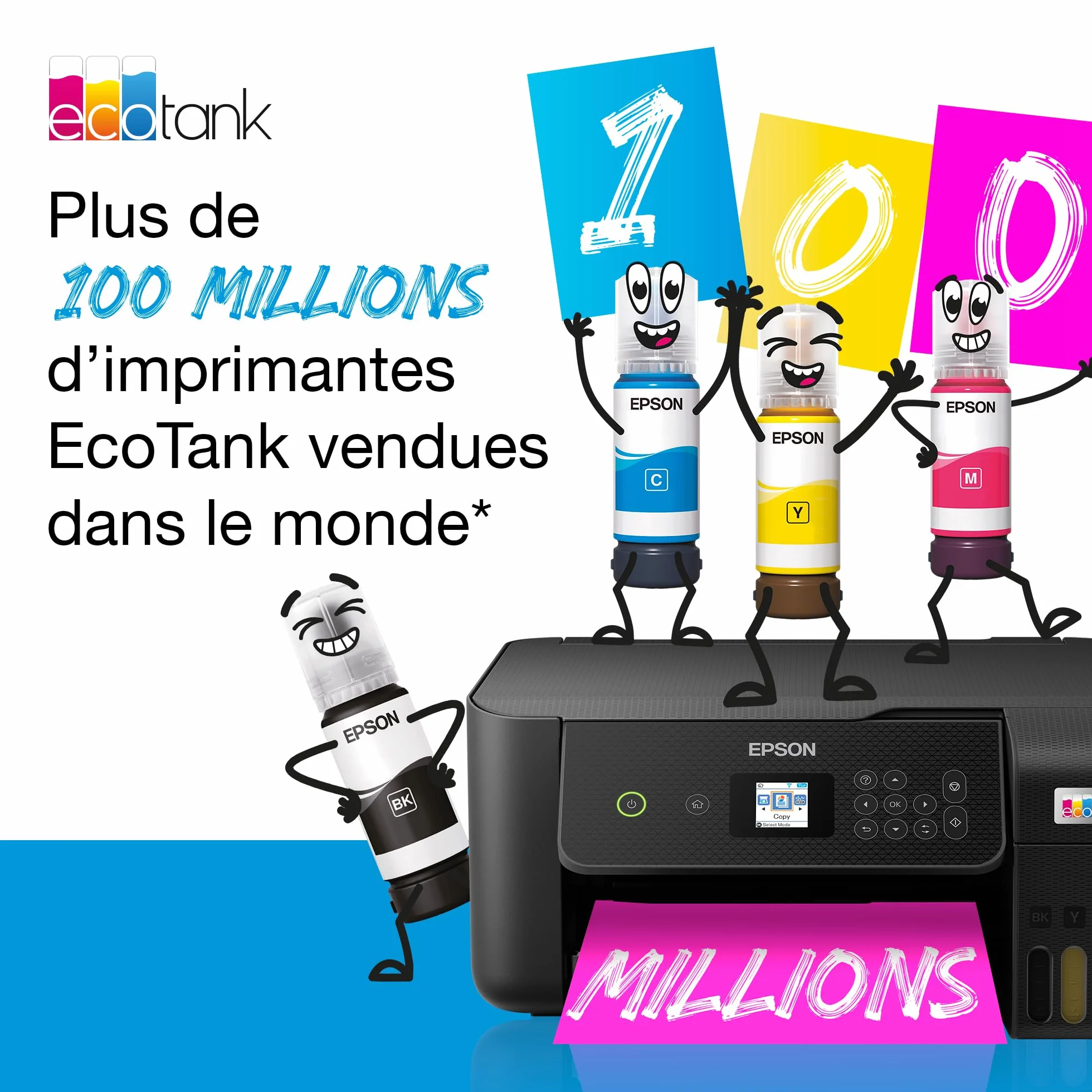Imprimante multifonction A4 Wi-Fi EcoTank ET-4800 avec réservoirs d'encre et 3 ans d'encre inclus
