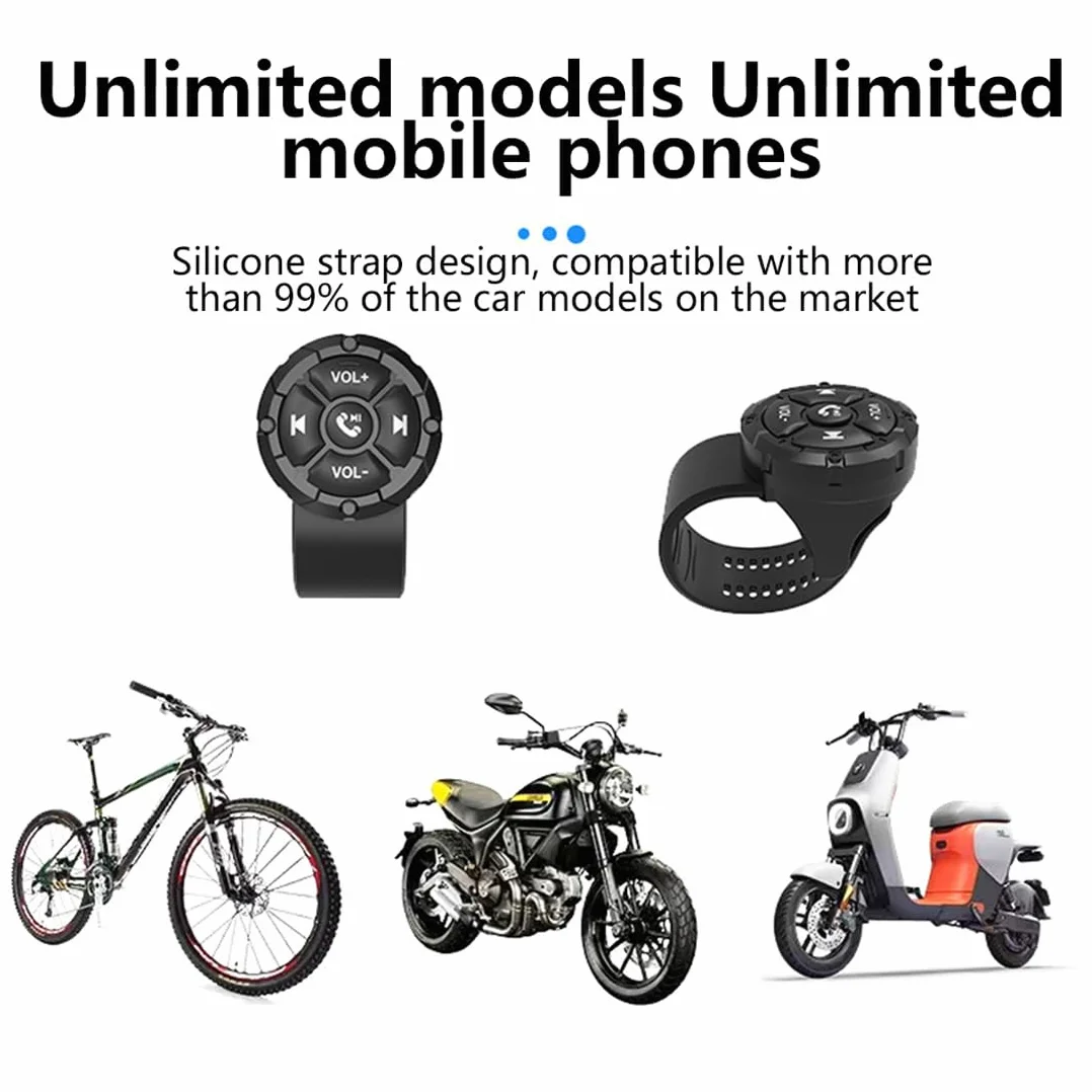 Przycisk multimedialny bezprzewodowy pilot zdalnego sterowania Bluetooth, wodoodporny pasek typu IP67, kontroler telefonu do samochodu, roweru, motocykla, kierownicy, Siri, dzwonienie i robienie zdjęć
