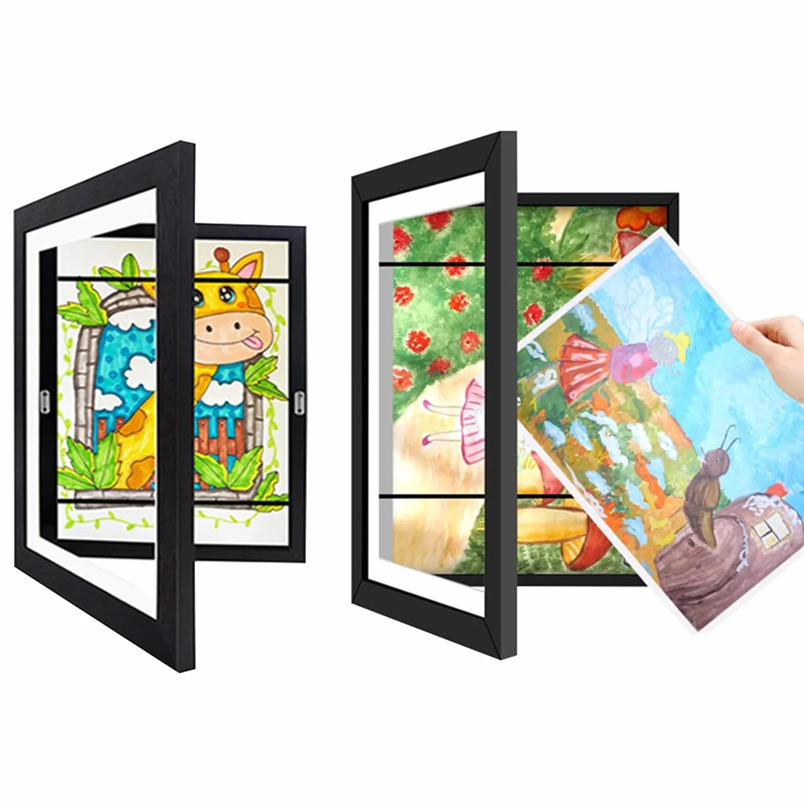 Cadre Photo A4 Ouverture Frontale 2 Pièces 33 x 24,5 cm Noir