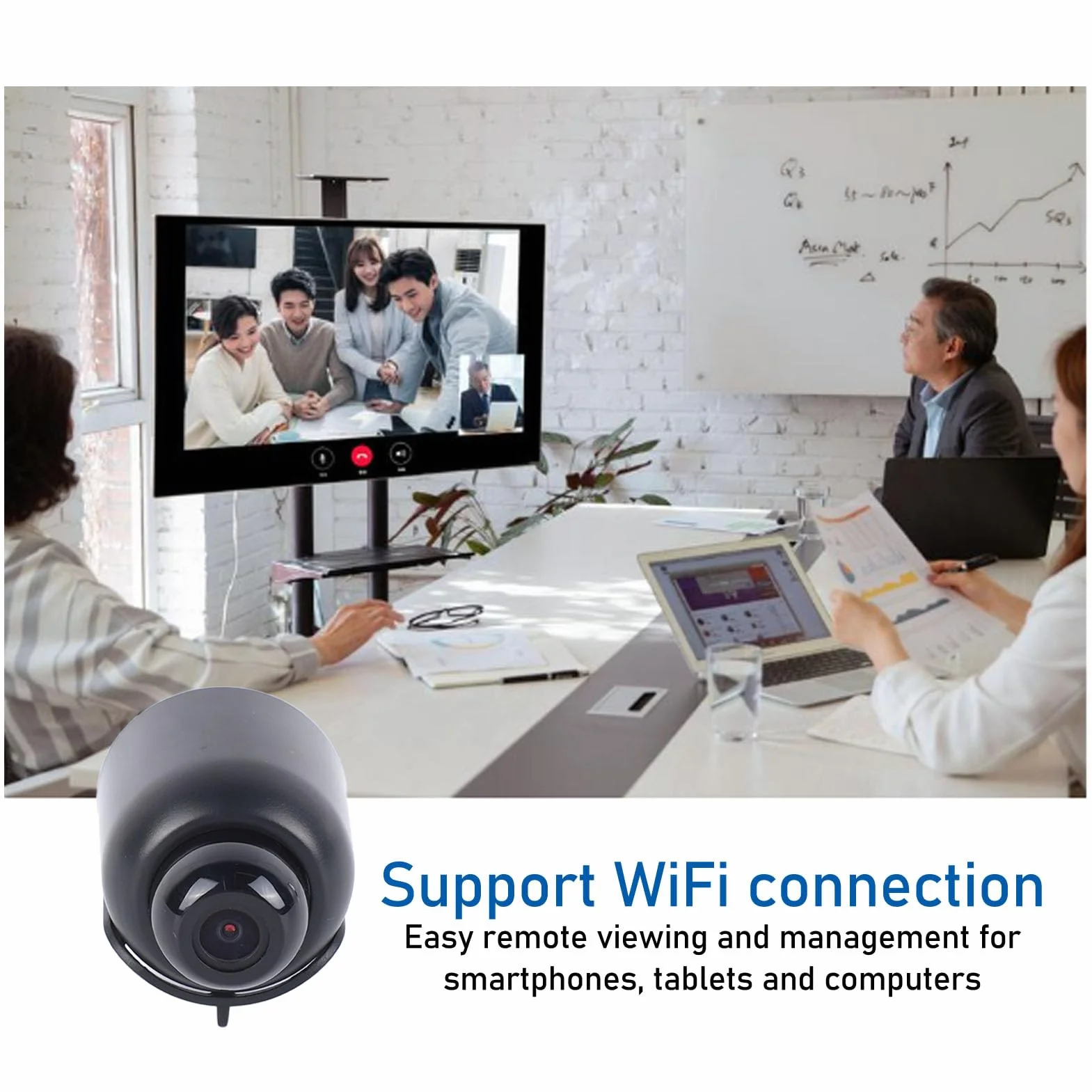 Mini kamera Wi-Fi z telefonem nocnym zdalne monitorowanie do domu, wewnątrz, mobilna kamera bezpieczeństwa