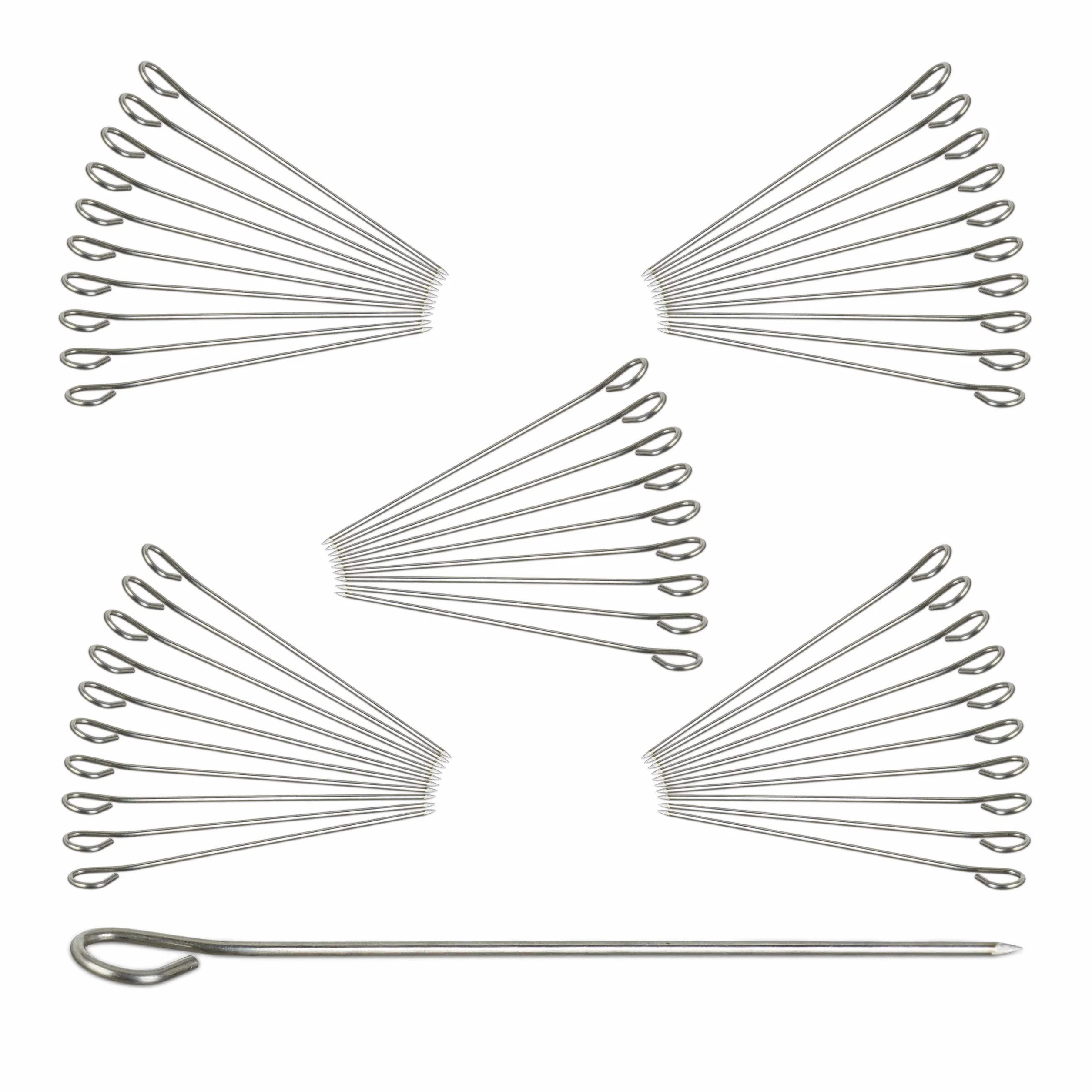 Relaxdays Piques apéritif INOX 11 cm Lot de 100 brochettes argenté