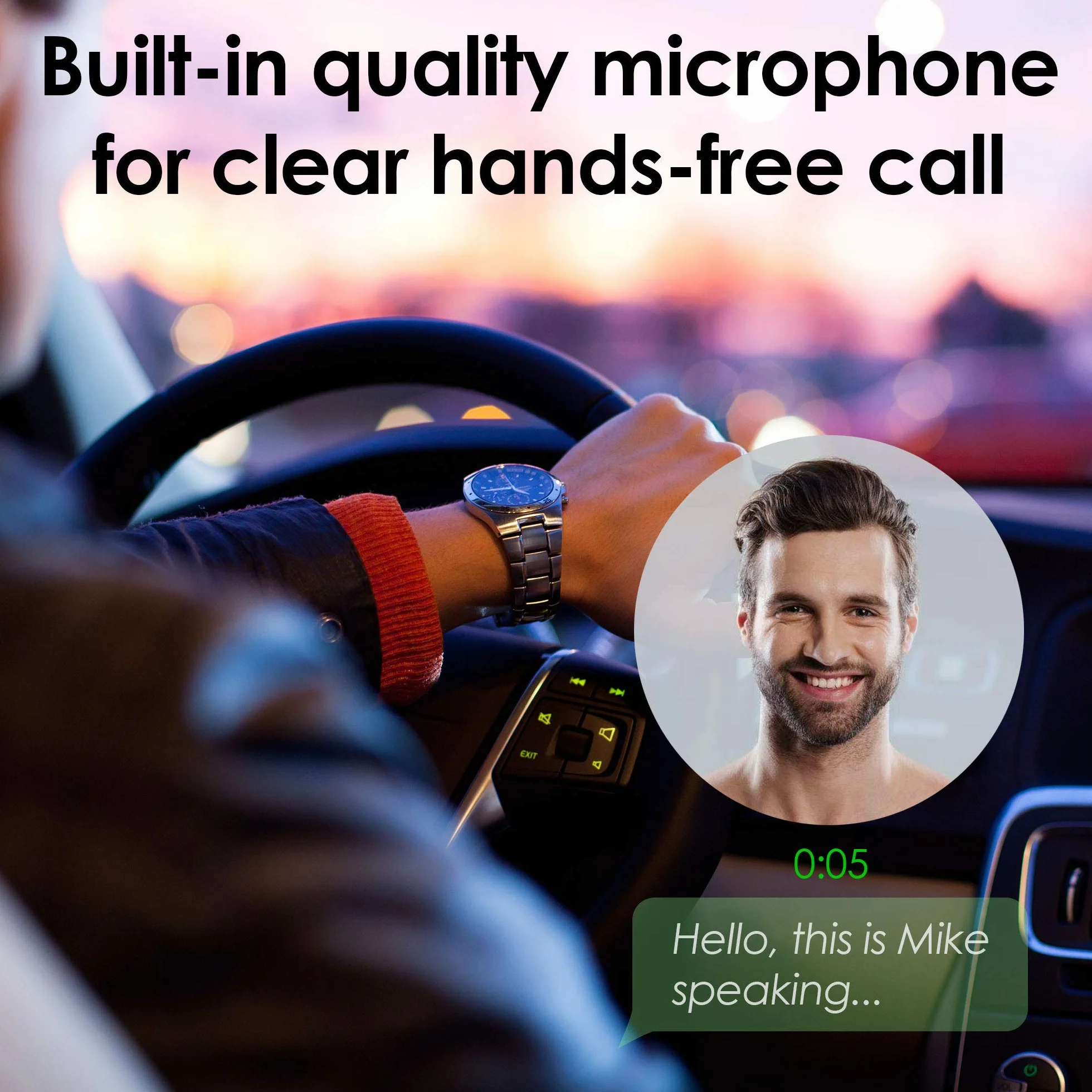 PALOVUE Adapter Aux Bluetooth, zestaw audio, adapter USB z gniazdem 3,5 mm do strumieniowego przesyłania muzyki w samochodzie, połączeń telefonicznych lub domowego stereo, wbudowany mikrofon
