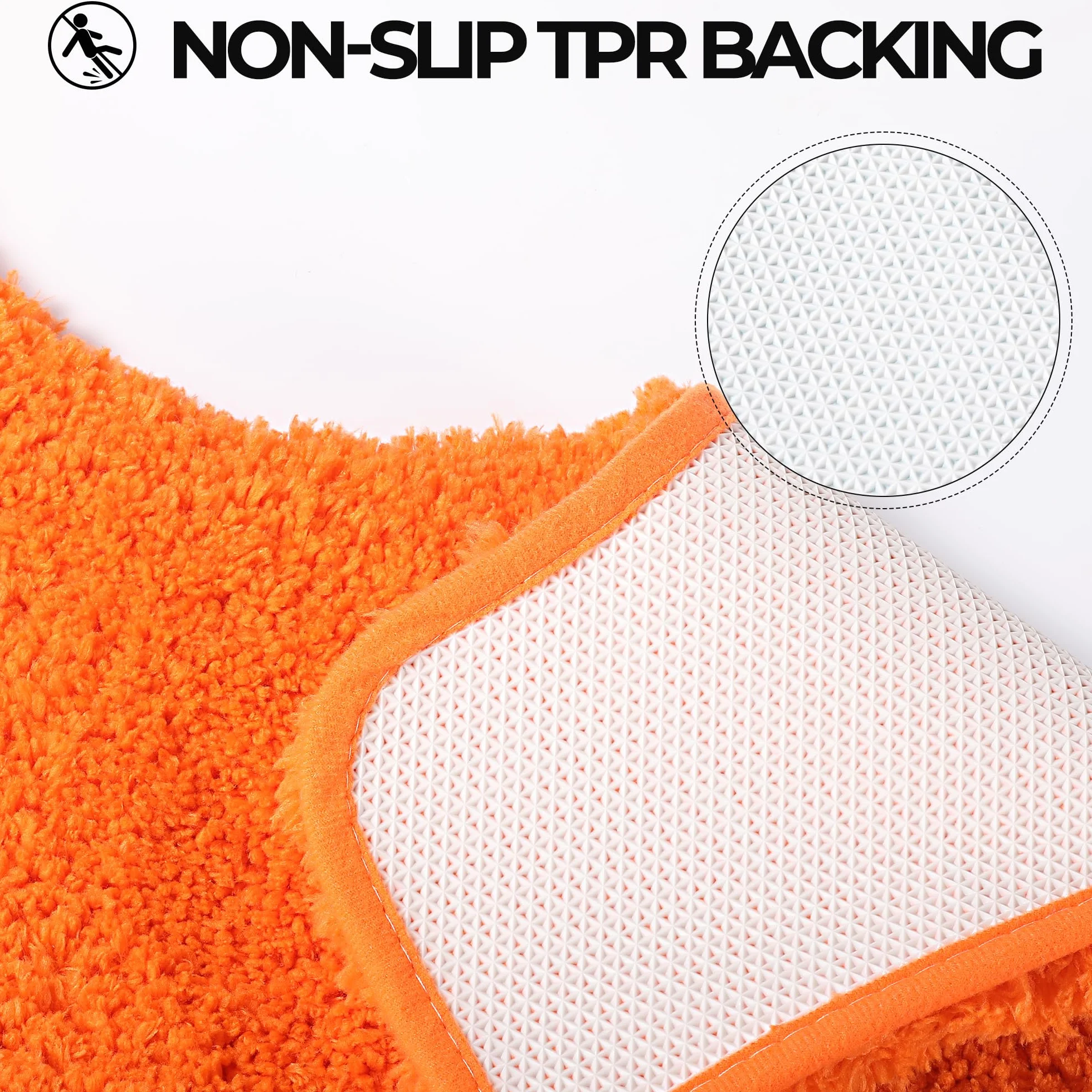 Tapis de Bain Antidérapage en Forme de U 50x50cm Microfibre Douce Absorbant Lave à Machine