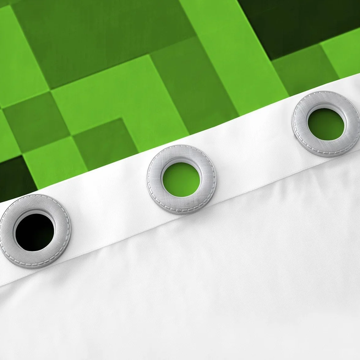 Rideaux Occultants Jeux Vidéo Pixelisés Verts Décoration Chambre Enfants