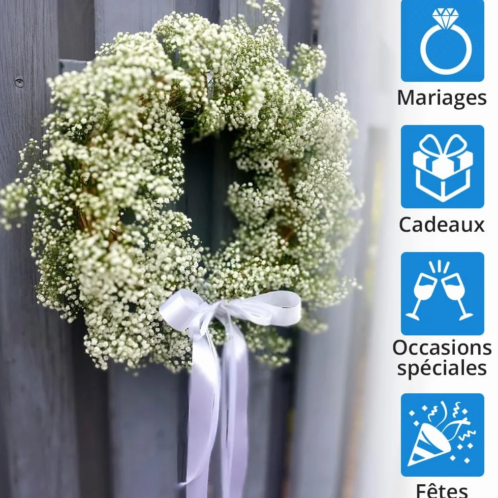 50 Noeuds Voiture Mariage Ruban Satin Noeuds d'Antenne Facile Attacher - Blanc 25x12cm