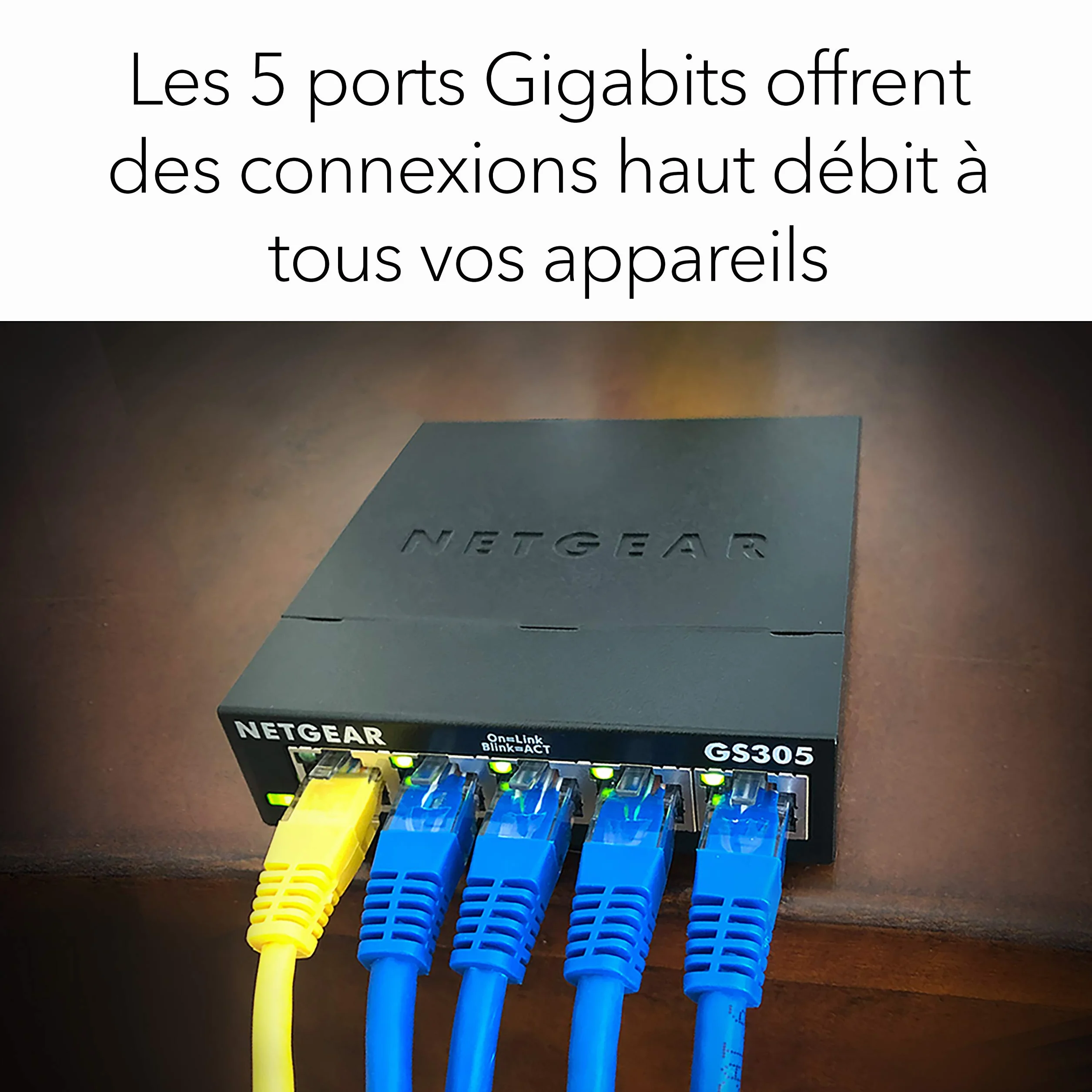 NETGEAR GS305-300PES Switch Ethernet Métal 5 Ports Gigabit 10/100/1000
